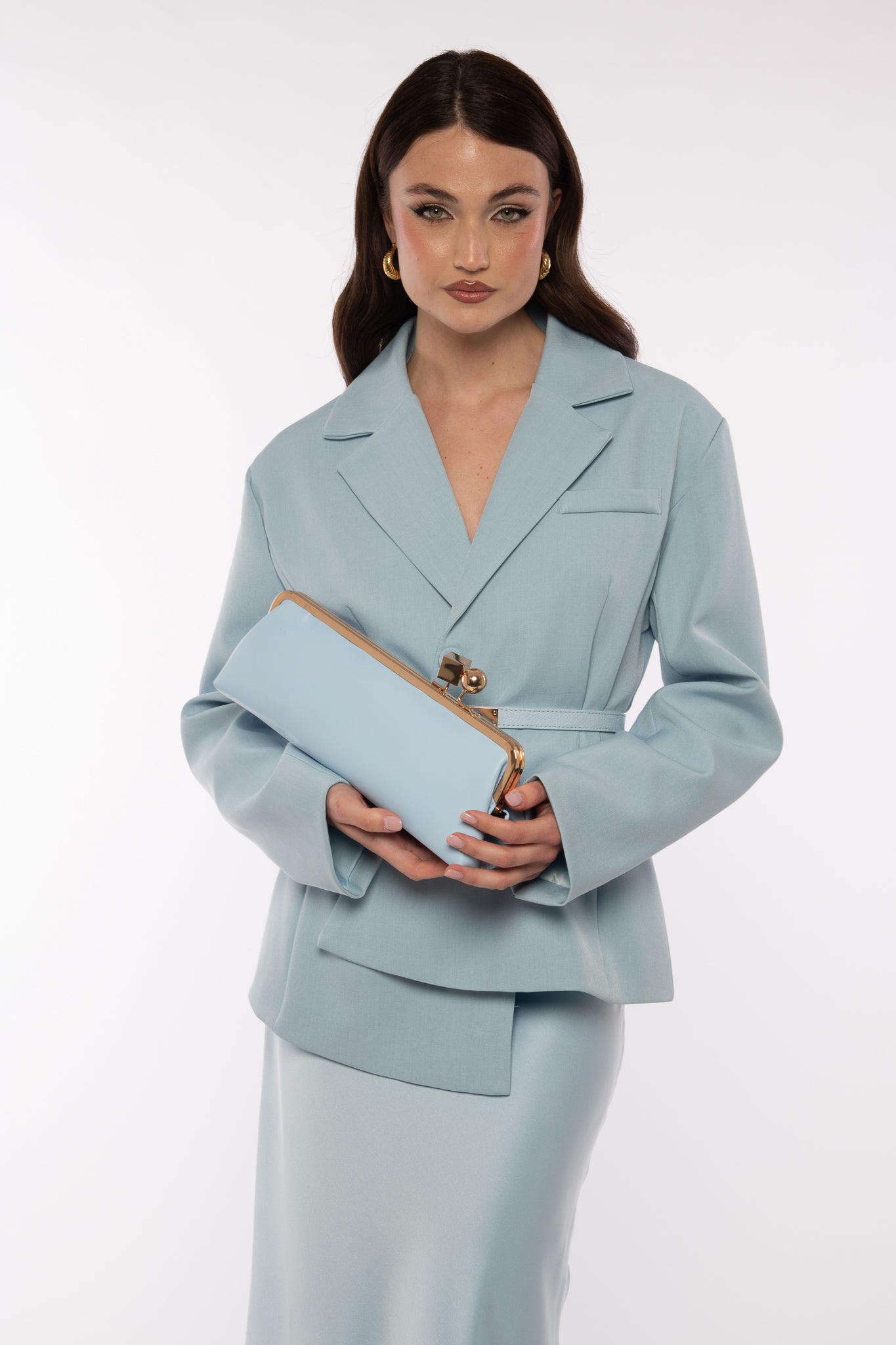 Borsa ‘BAGUETTE’ ecopelle Azzurra