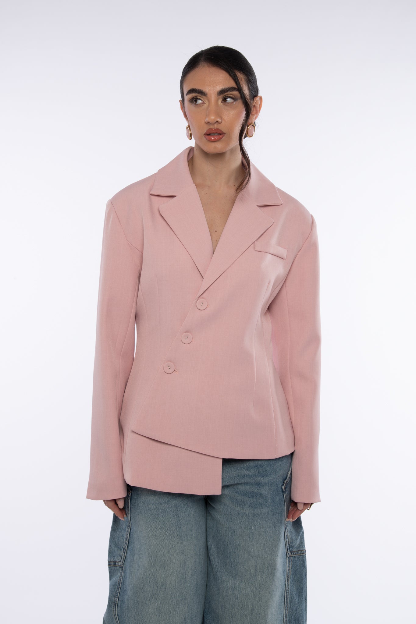Blazer ‘ASIMMETRICO’ 80%COTONE Rosa