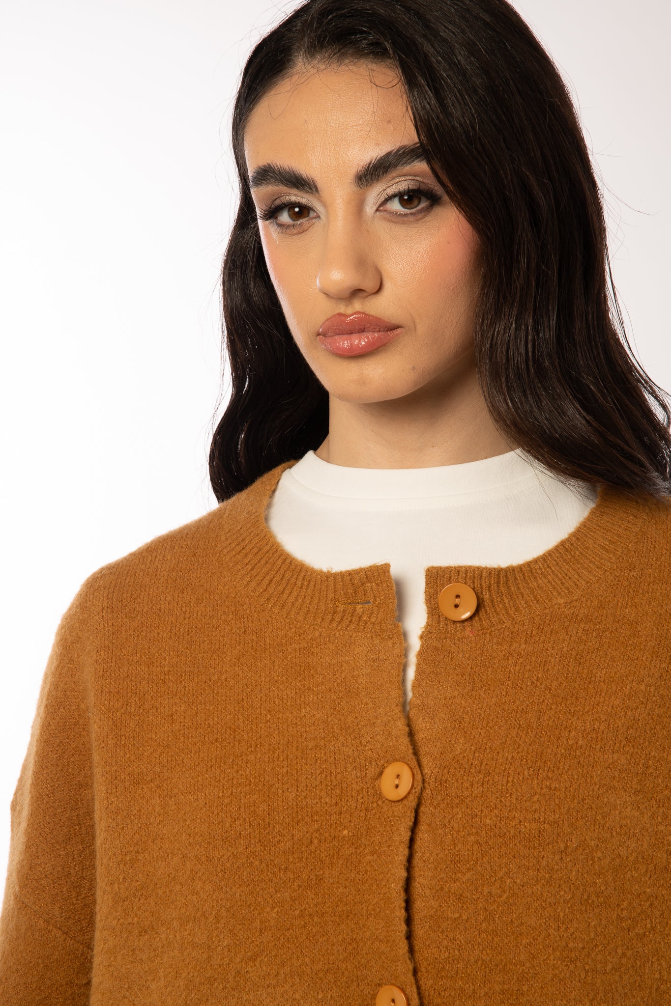 Cardigan ‘BASIC CON BOTTONI’ Senape