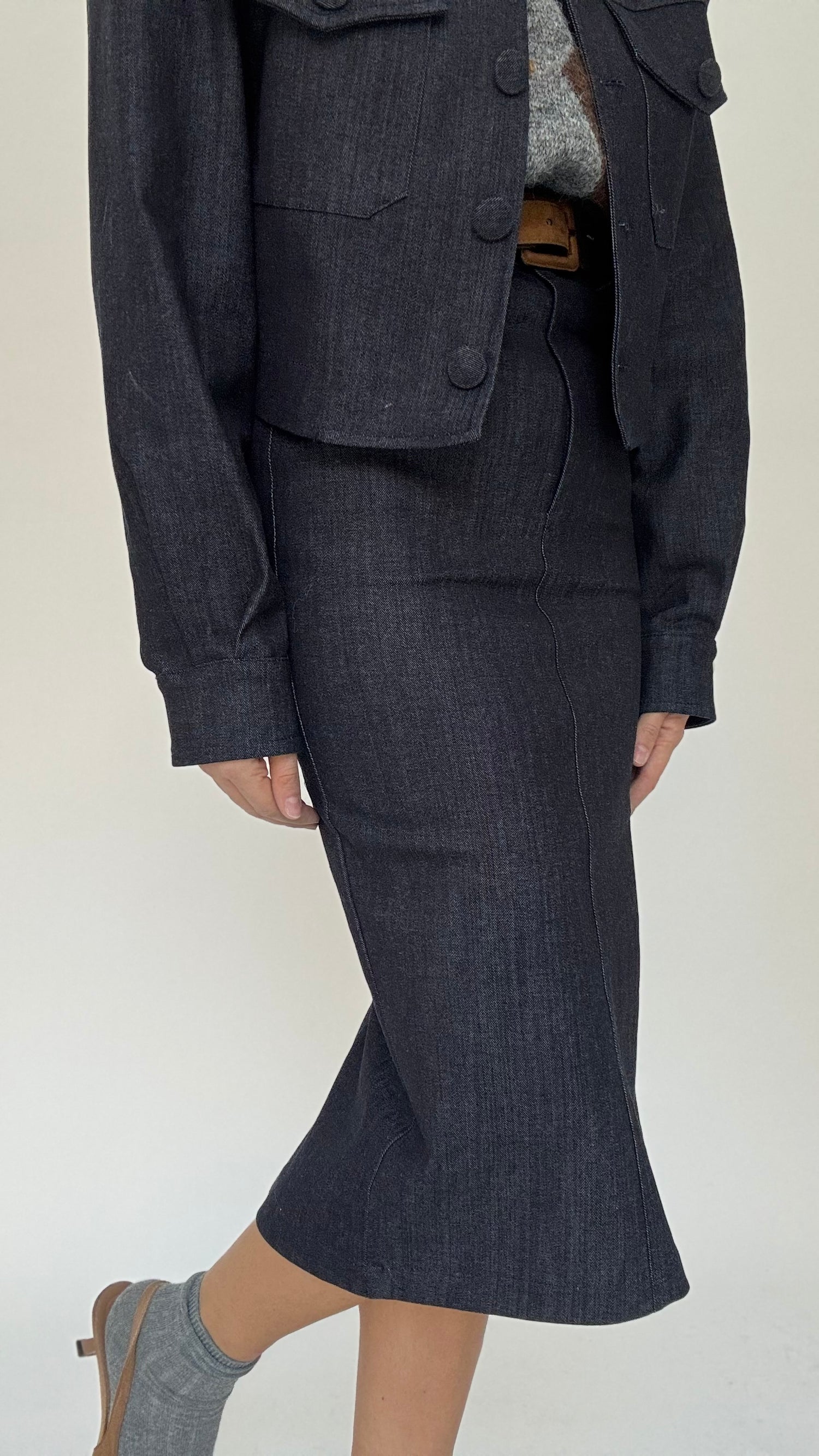 Gonna Longuette 3&33 ‘EFFETTO DENIM’