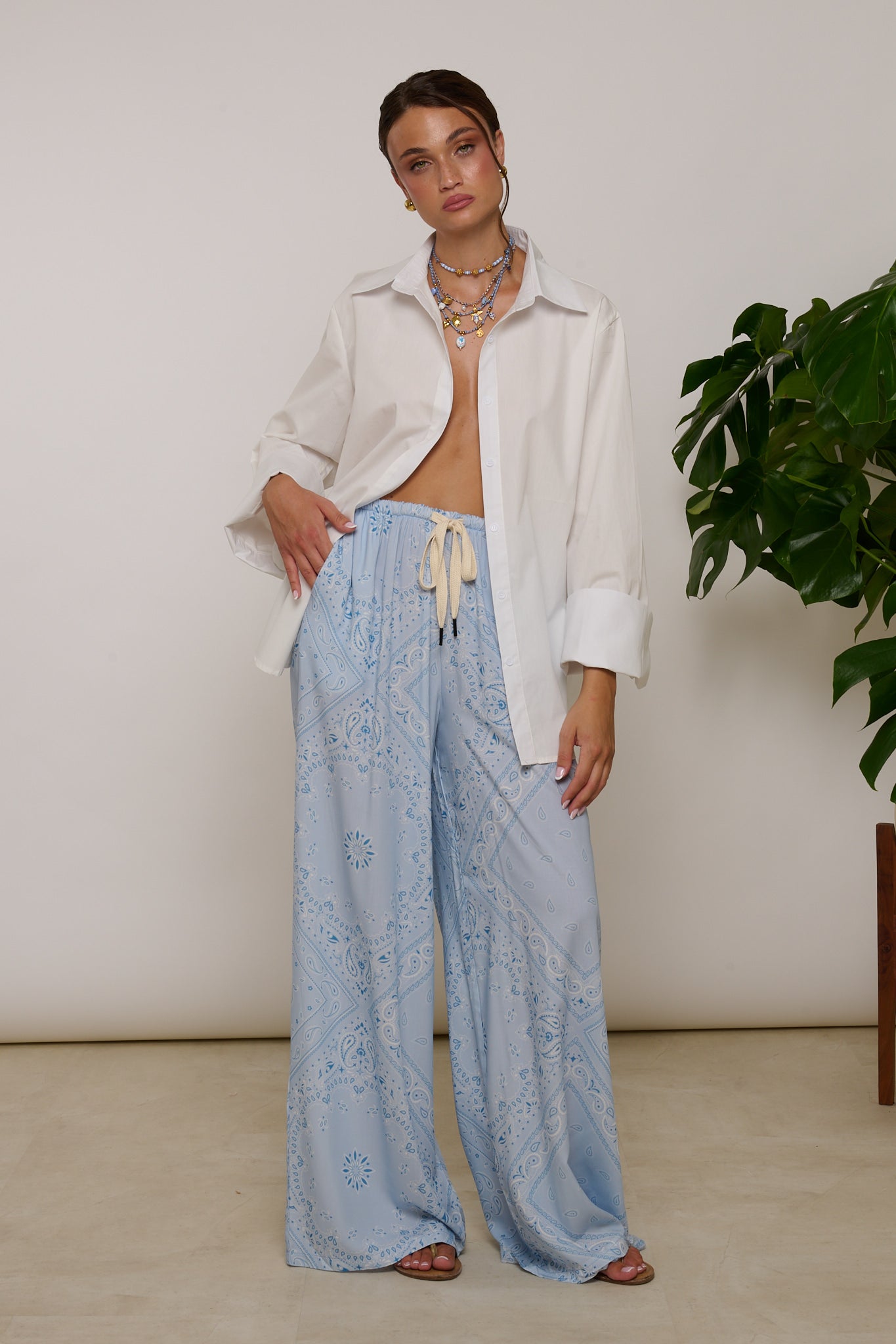 Pantalone ‘FANTASIA BANDANA’ Azzurro