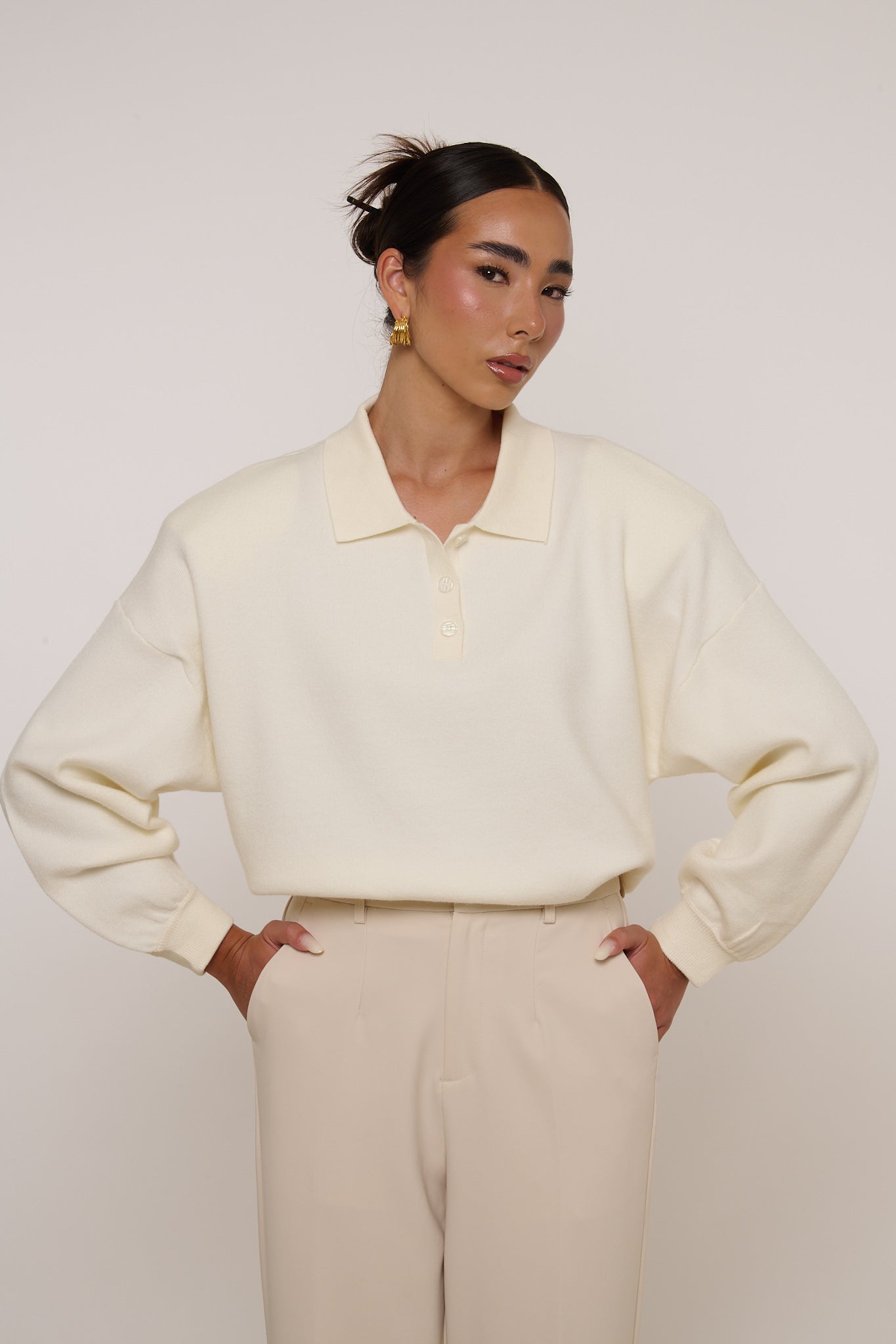 Maglione/Polo con spalline Panna