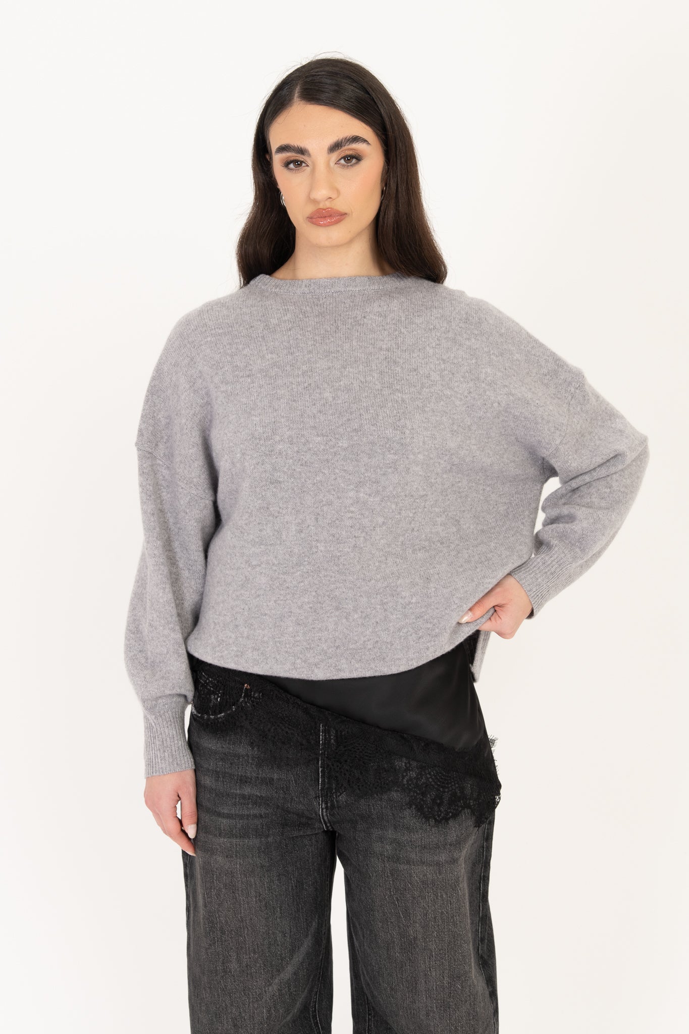 Maglione ‘100%LANA’ Grigio