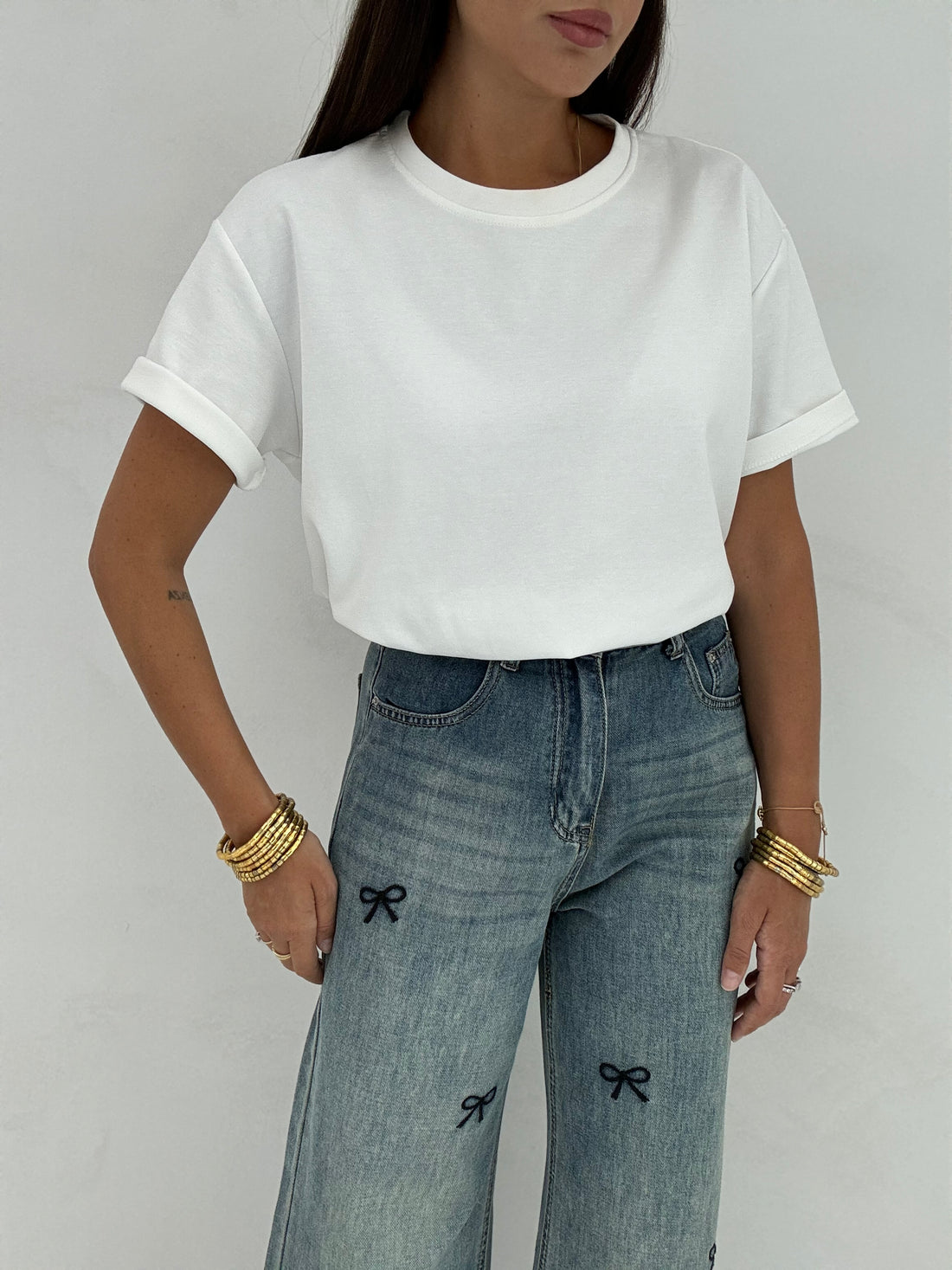 T-shirt basic ‘90%COTONE’ Bianca