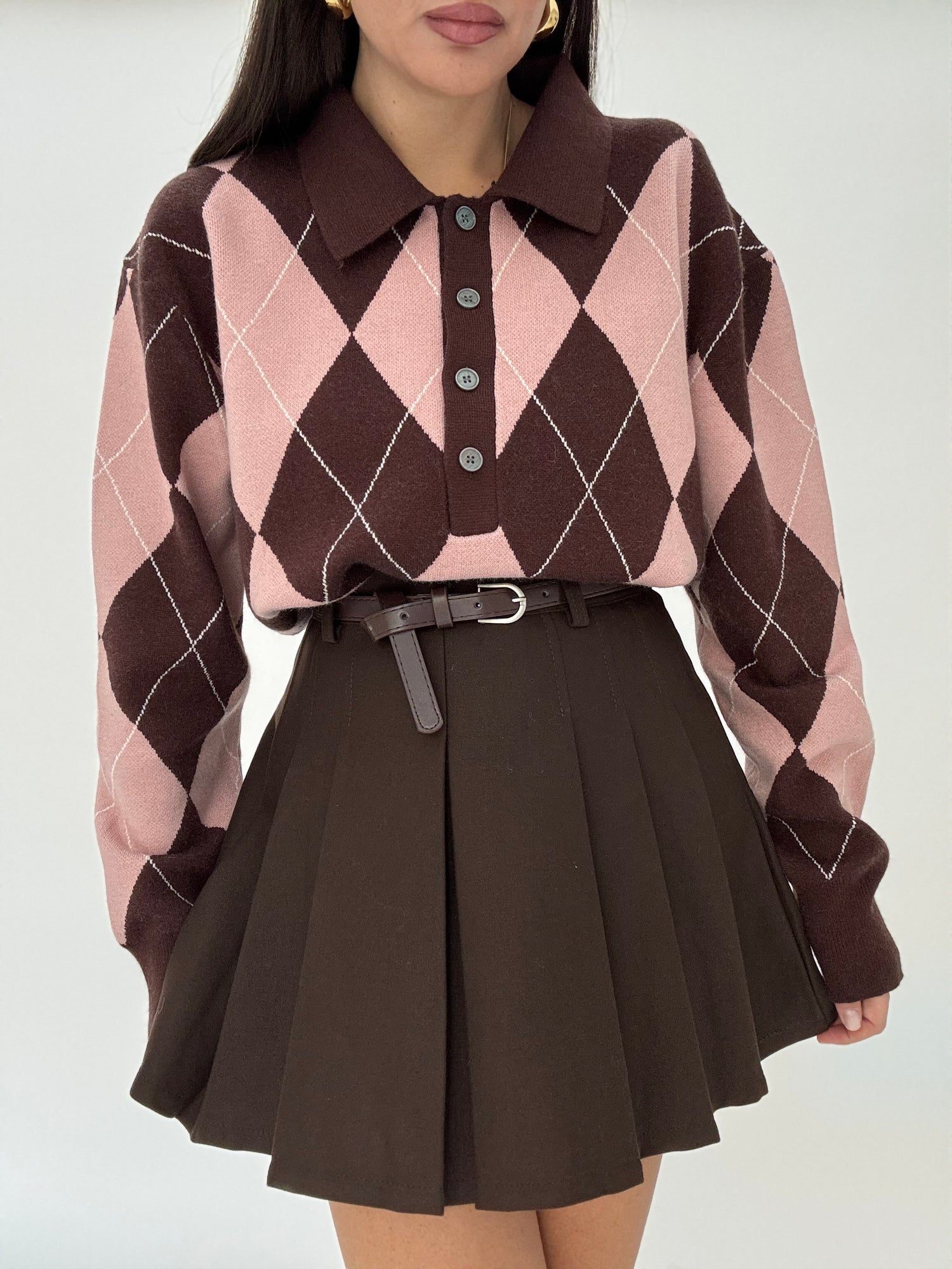 Gonna/Pantaloncino ‘PLISSETTATA CON CINTURA’ Cacao