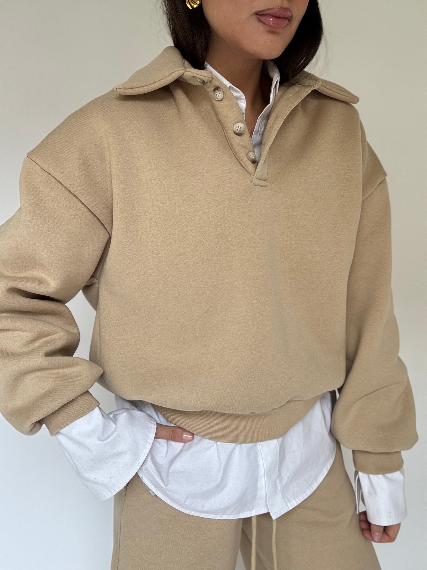 Felpa/Polo ‘PILE INTERNO’ Panna