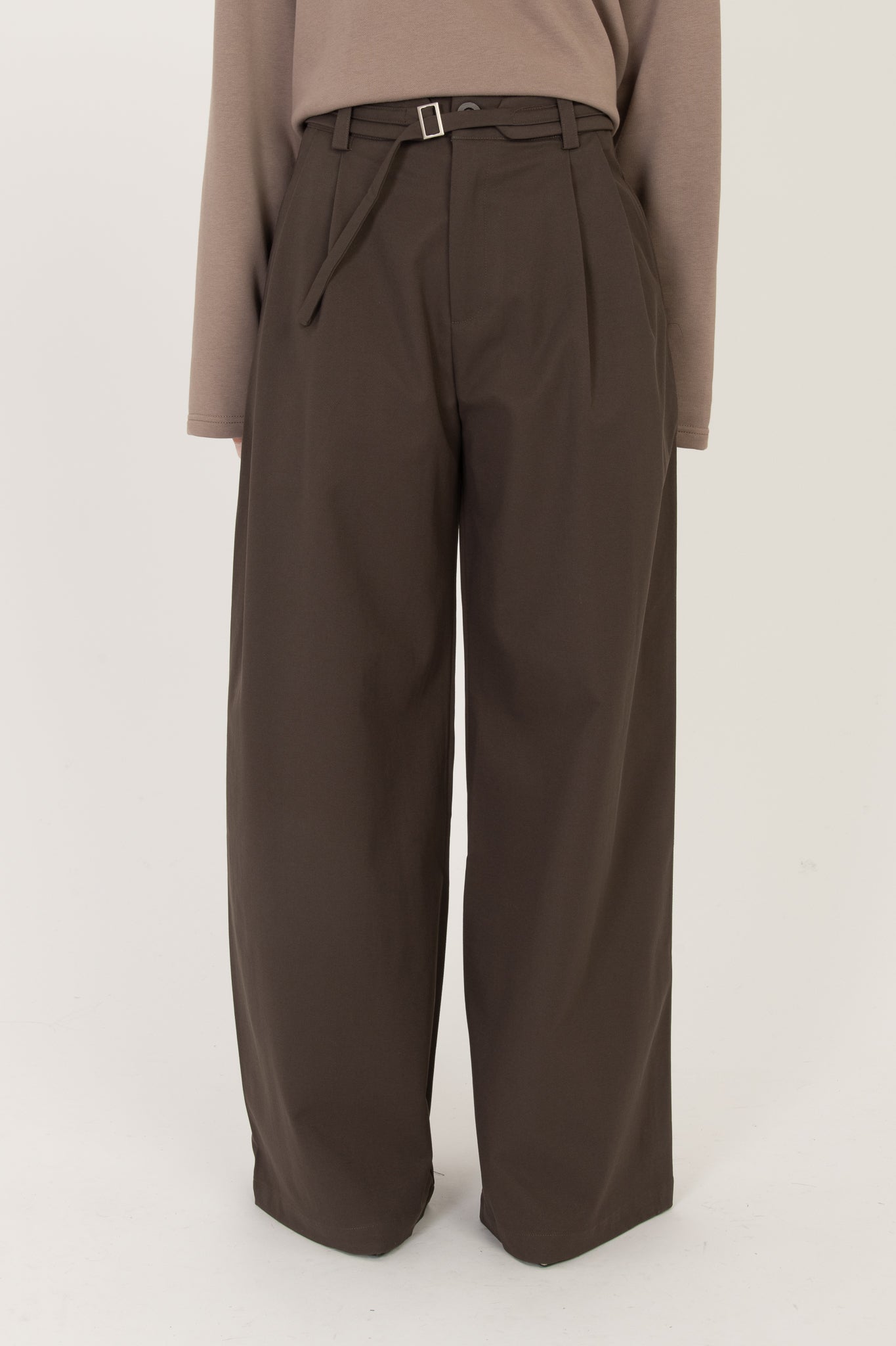 Pantalone ‘PALAZZO CON CINTURA ’ Cacao