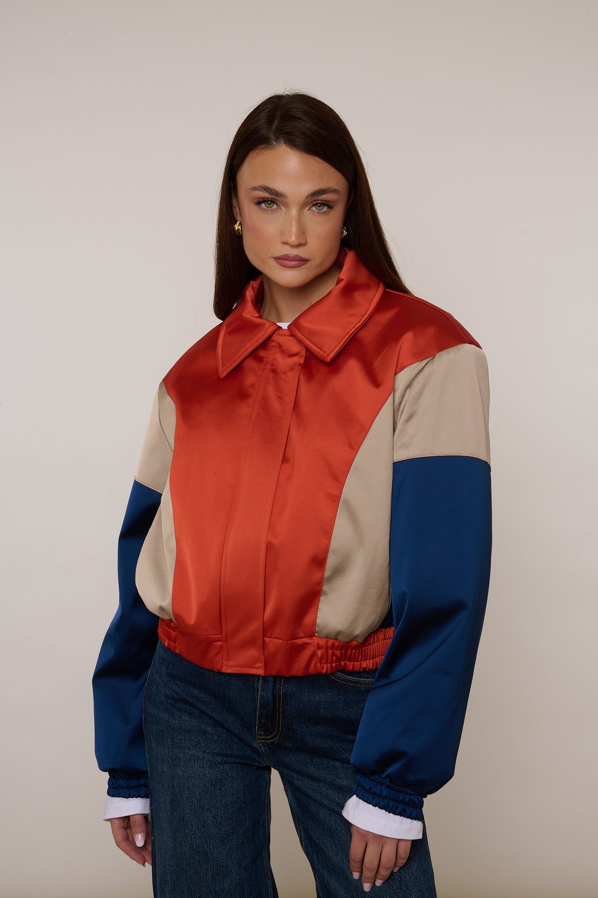 Bomber ‘SATIN’ By Lumina base Arancione