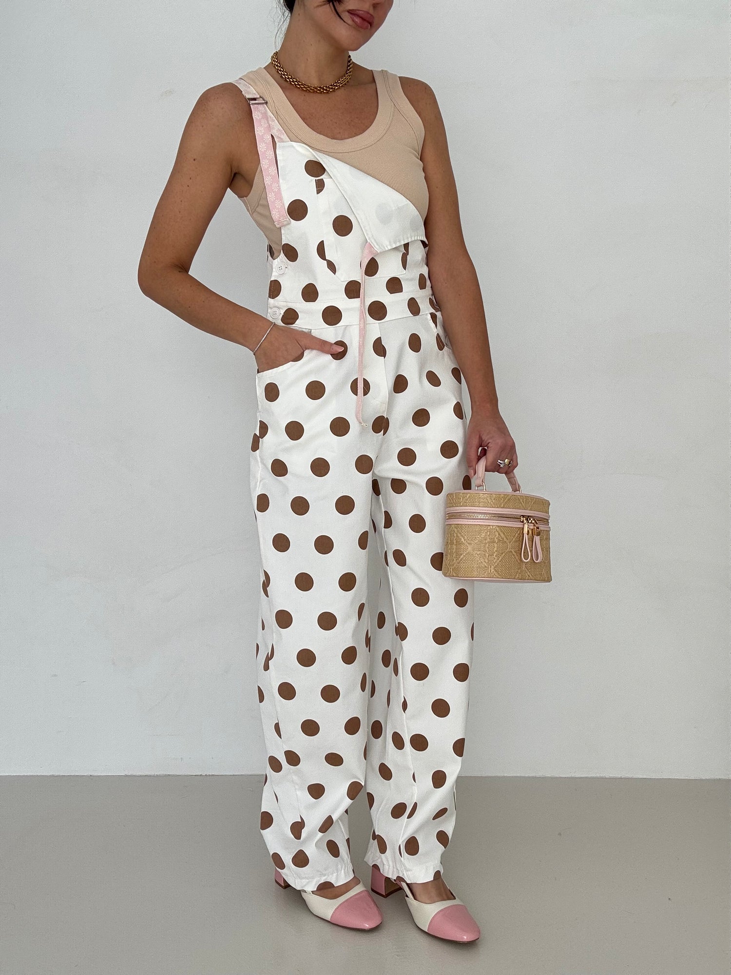 Salopette ‘POIS’ Bianca