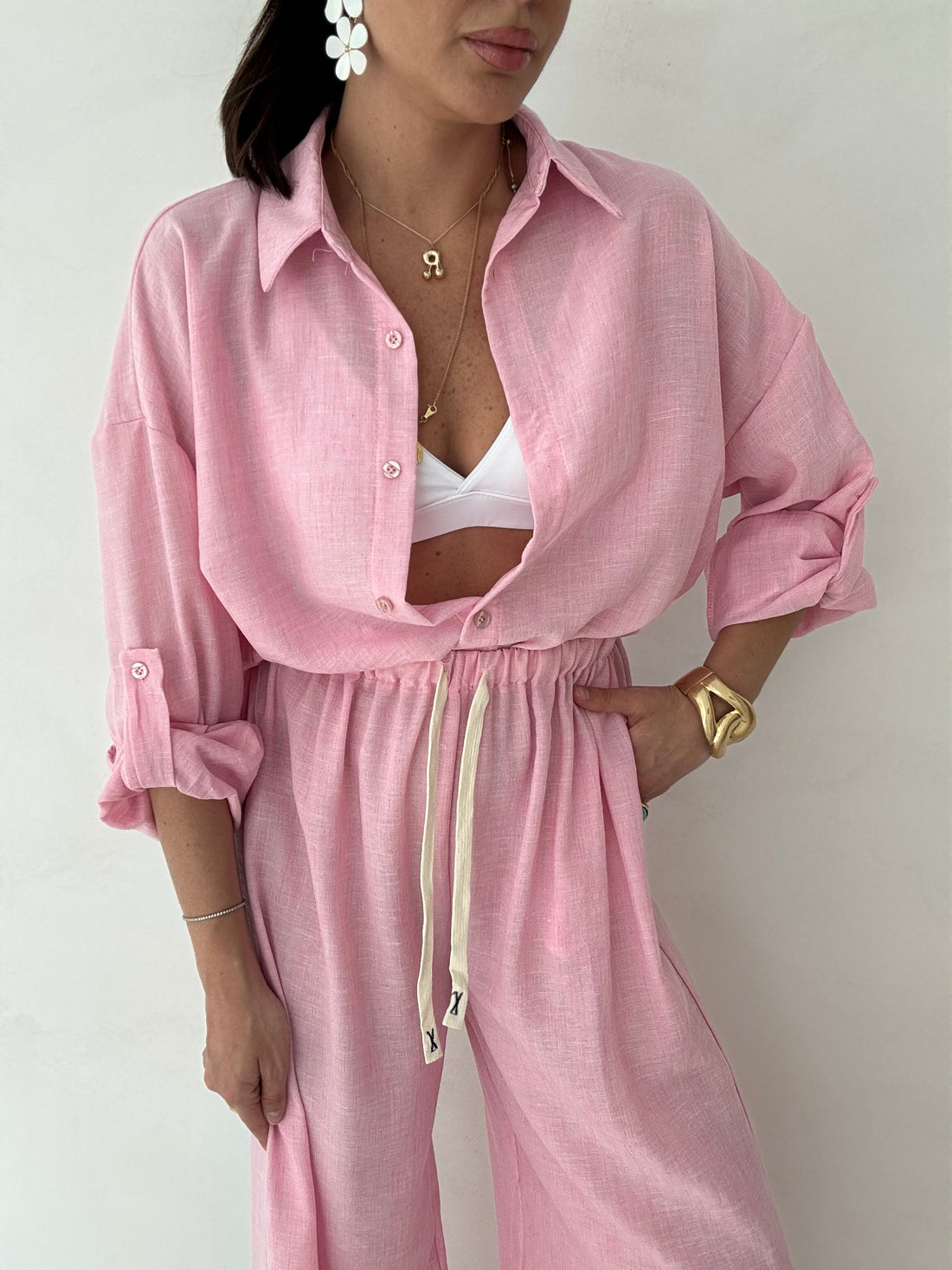 Coordinato ‘EVA’ simil lino Rosa