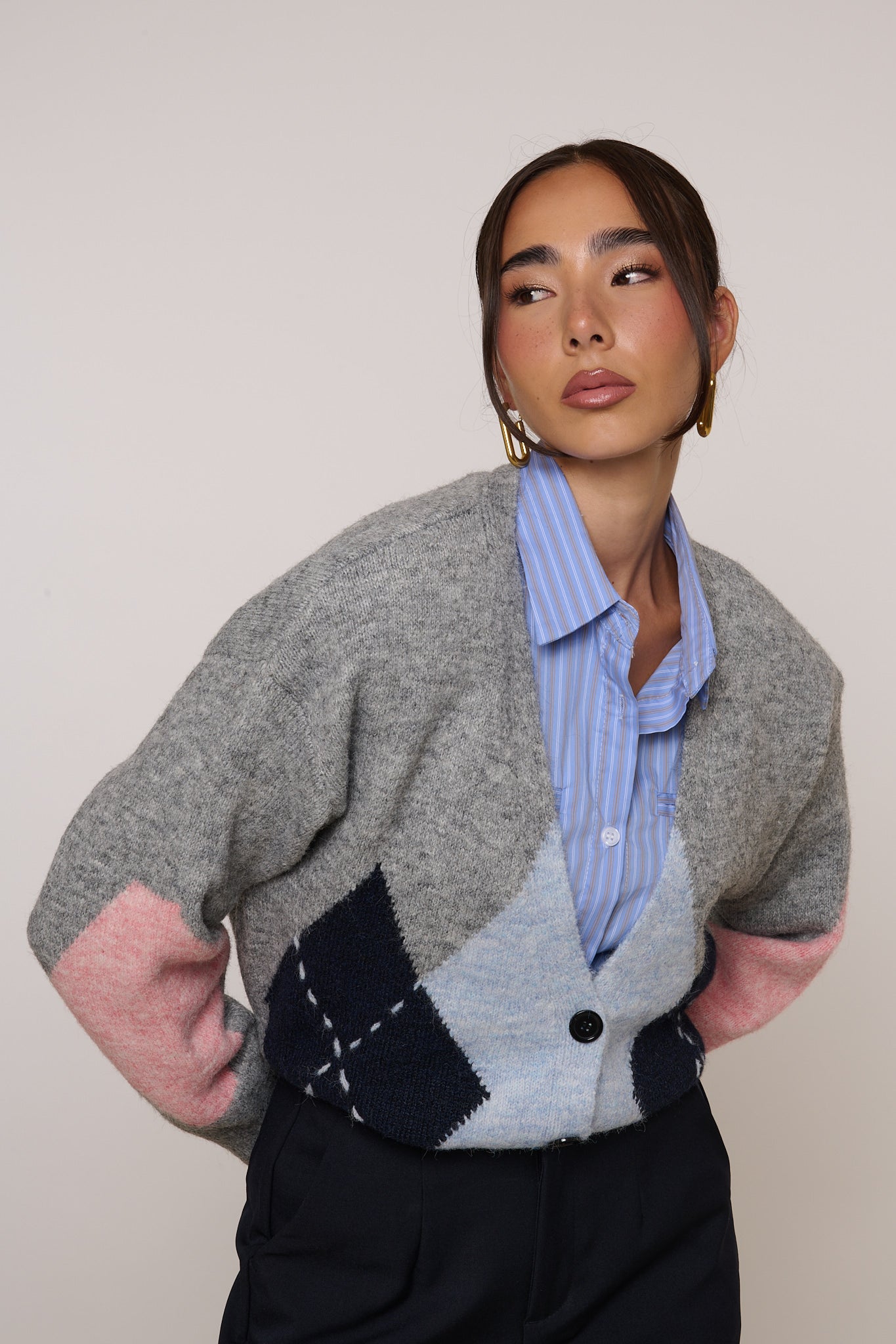 Cardigan ‘ROMBI’ Grigio