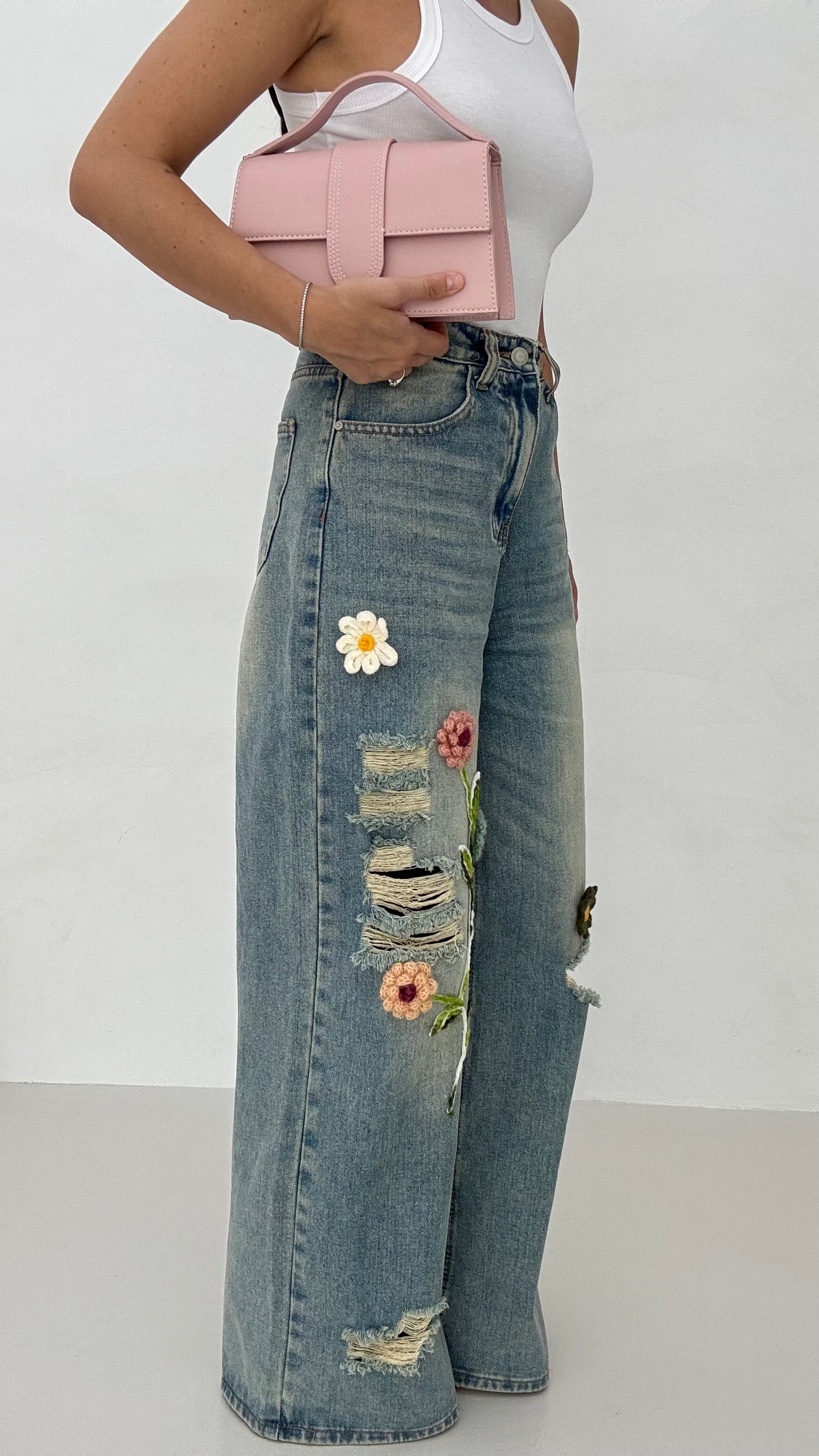 Jeans ‘FIORI UNCINETTO’ in Denim