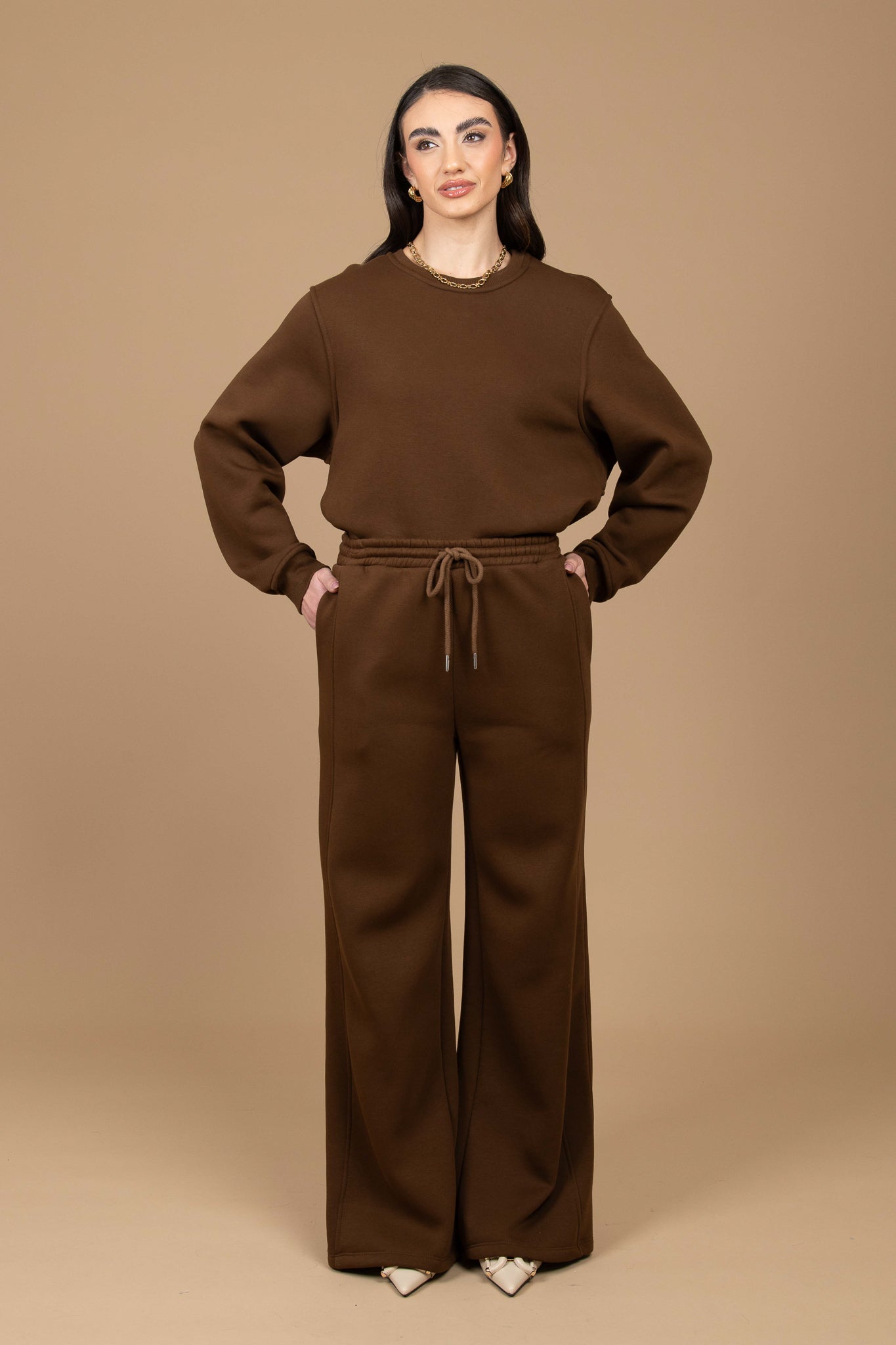 Pantalone tuta ‘65%COTONE BY LUMINA’ Cacao