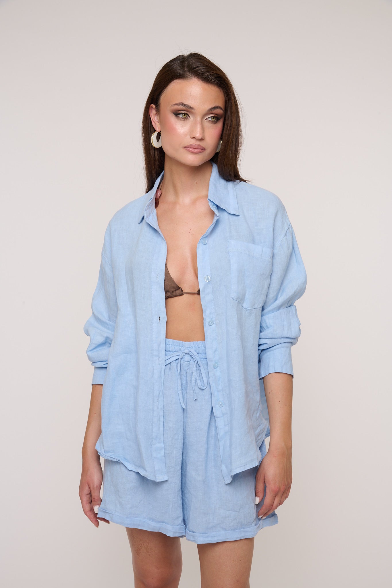 Camicia ‘100% LINO’ Azzurra