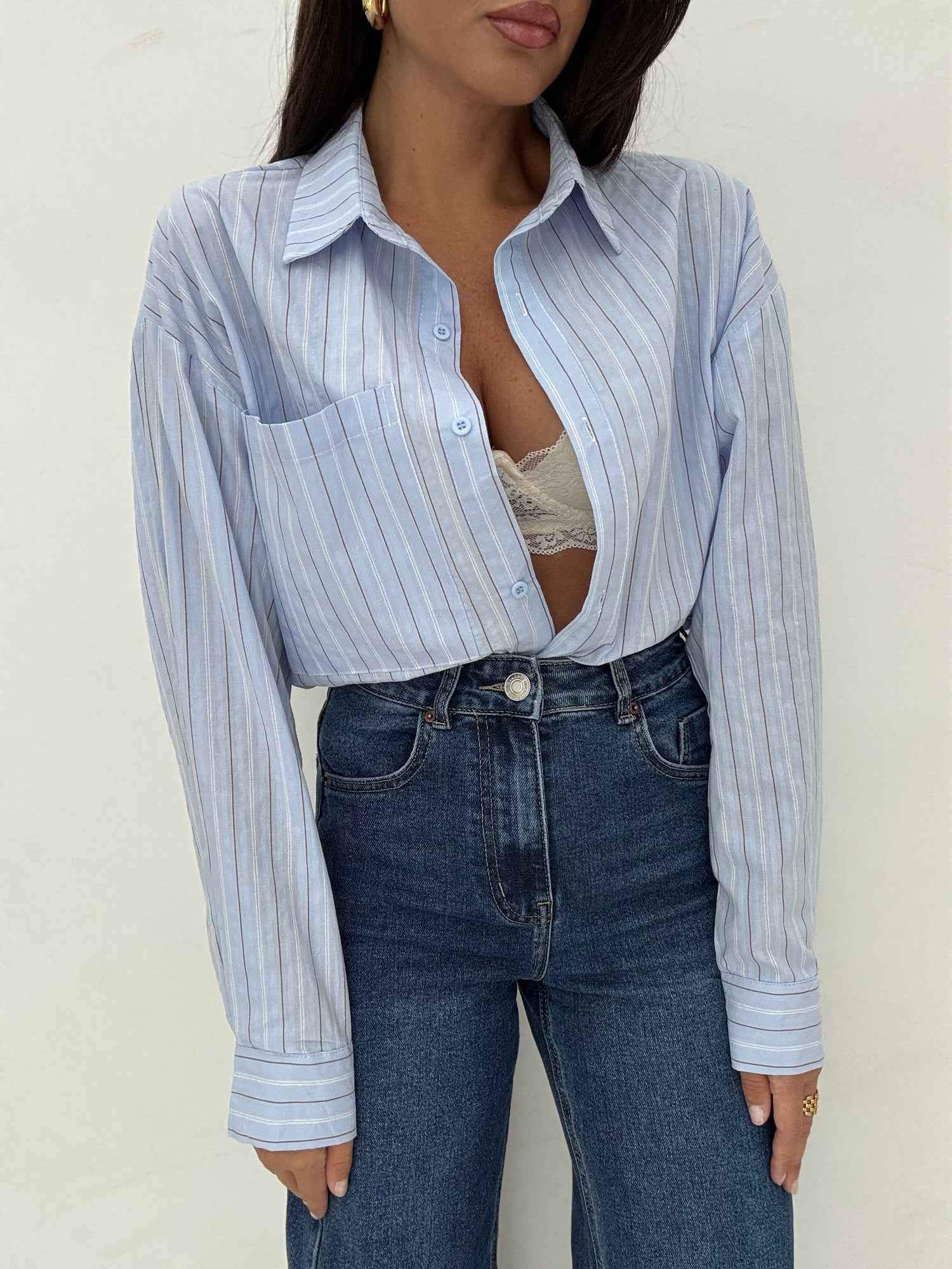 Camicia ‘RIGHE’ Azzurra e Bordeaux