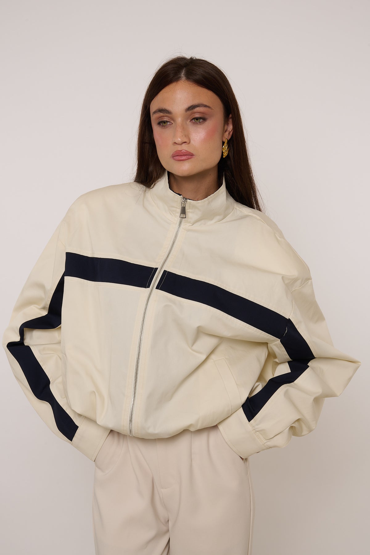 Bomber 100% COTONE ‘MAXI SPALLINA’ Panna
