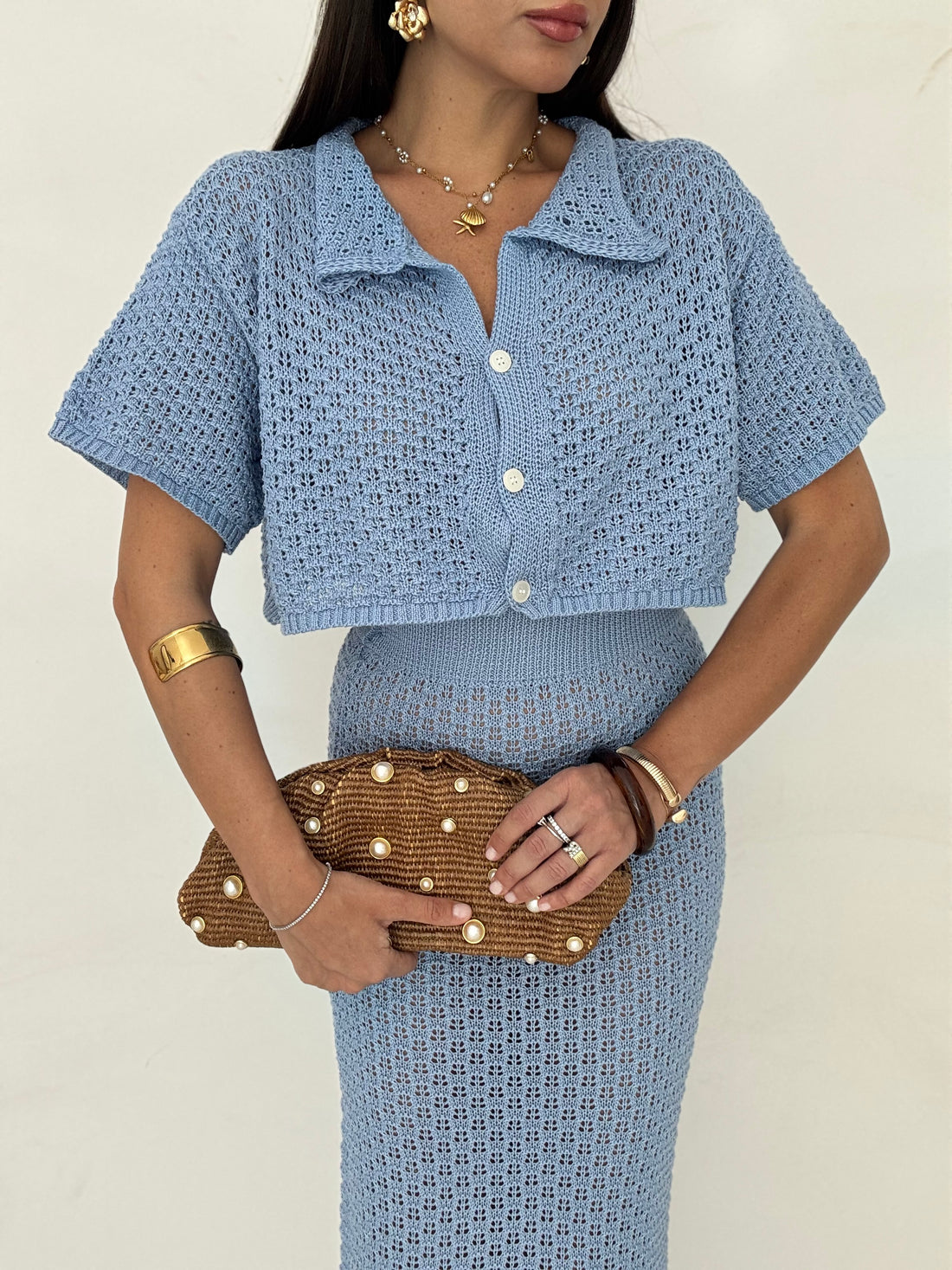 Coordinato ‘CROCHET’ Azzurro