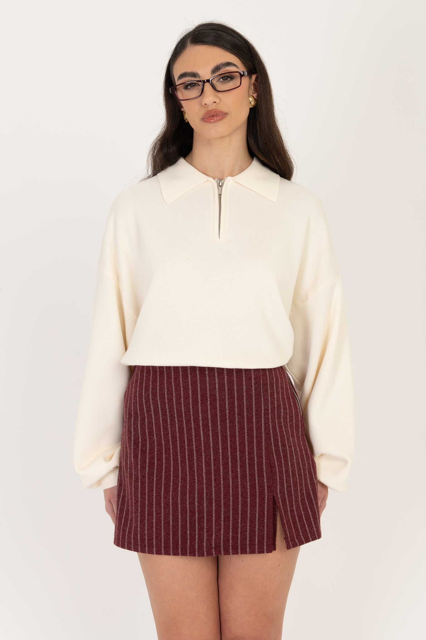 Gonna/Pantaloncino ‘GESSATA’ Bordeaux