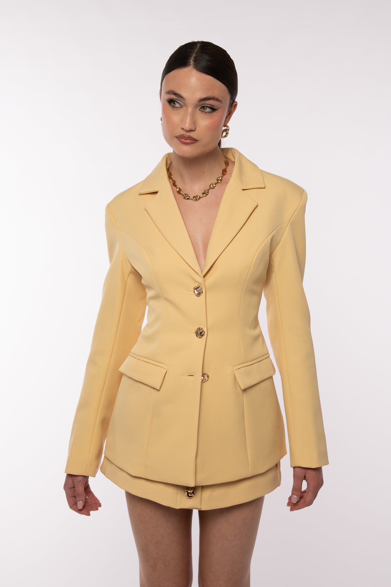 Coordinato avvitato ‘BOTTONI ORO’ Giallo Burro
