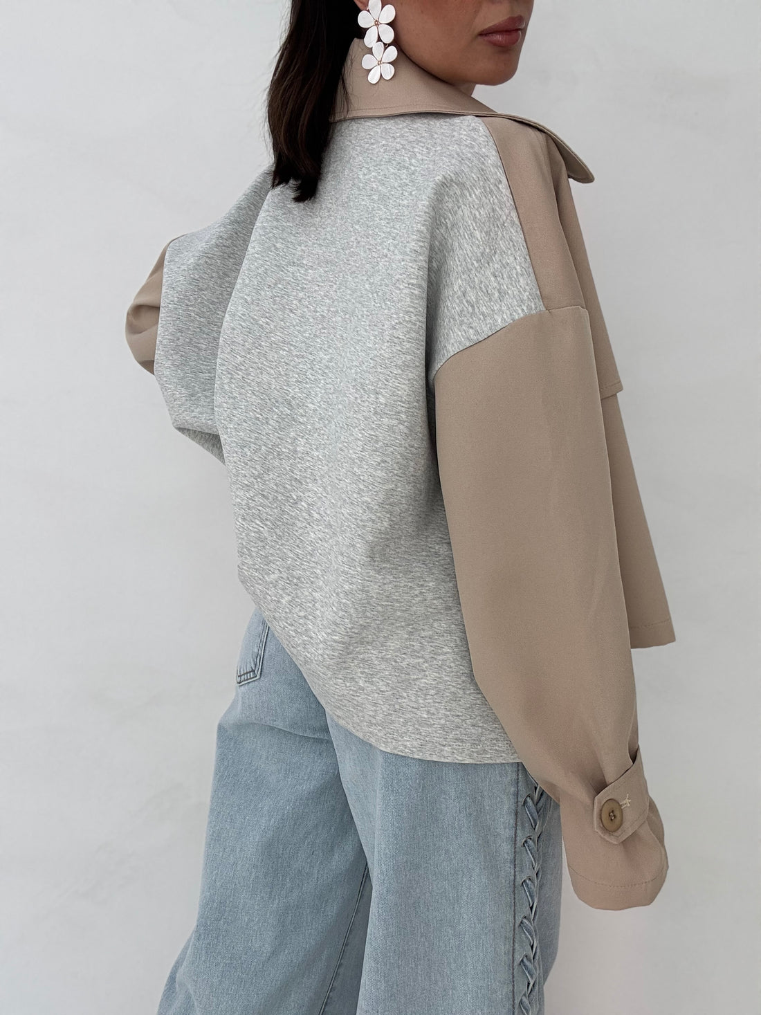 Trench crop ‘DOUBLE’ Camel