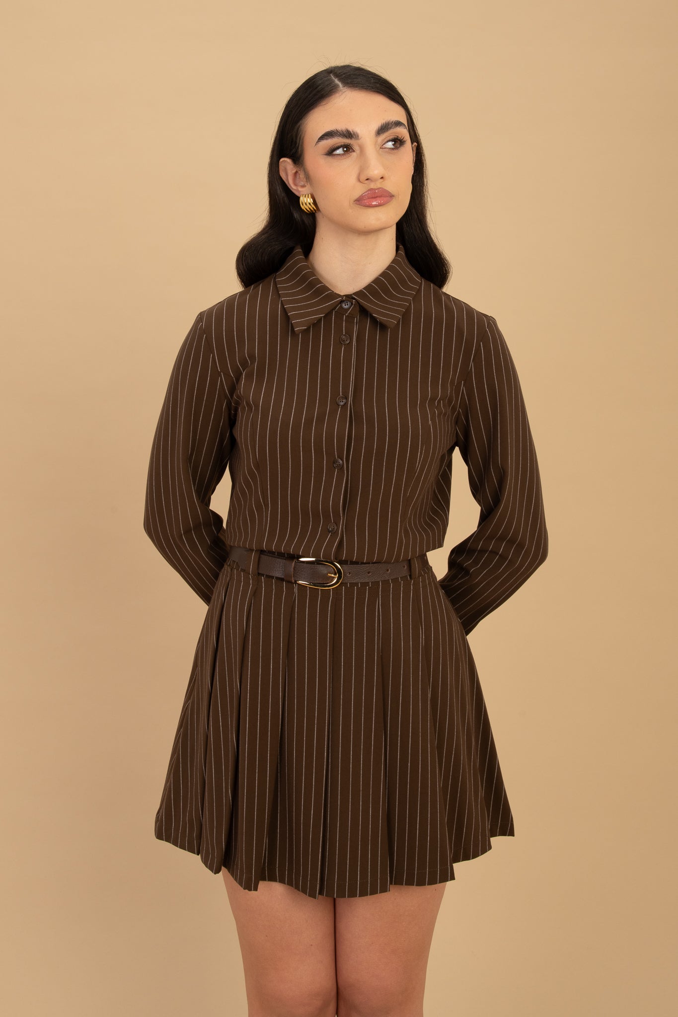 Coordinato ‘MAXI POLSINO BY LUMINA’ Gessata Cacao