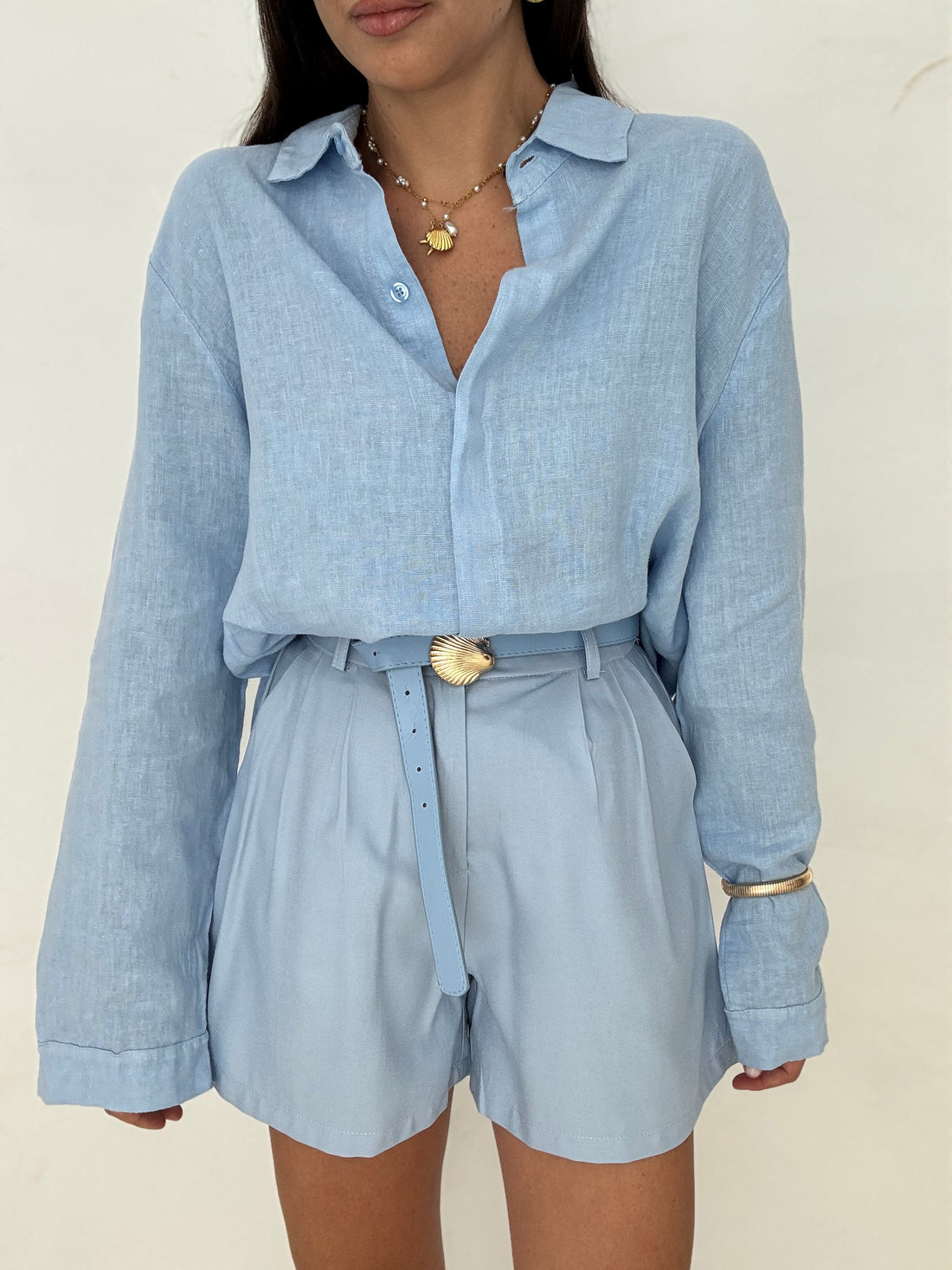 Camicia ‘100% LINO’ Azzurra