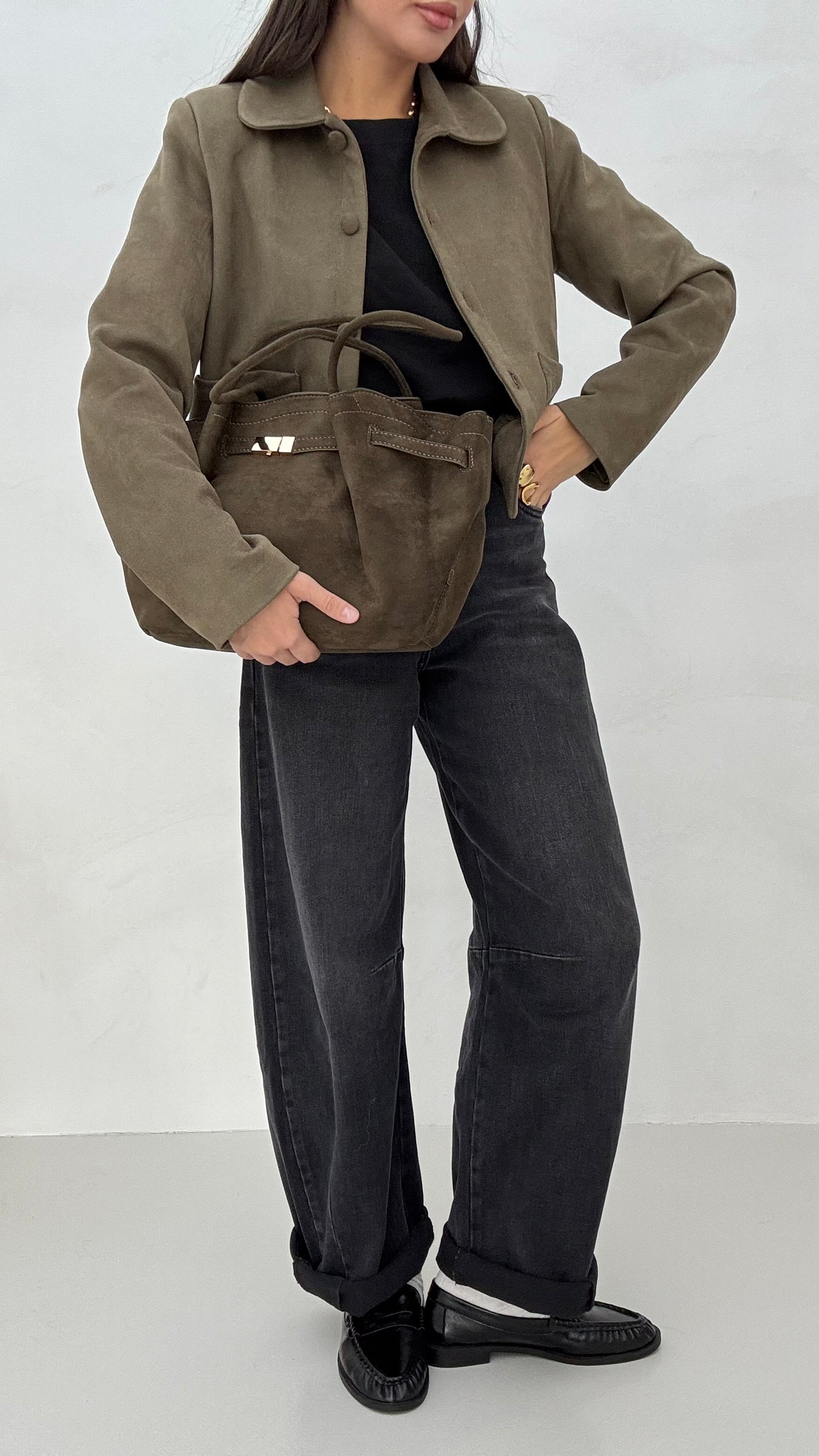 Jeans ‘BARREL’ con cuciture Nero