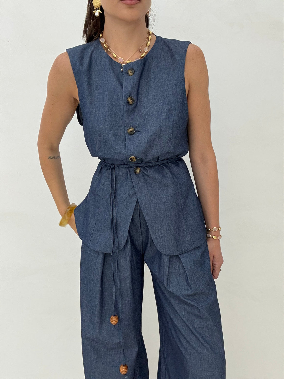 Coordinato ‘100% COTONE’ BY LUMINA effetto denim