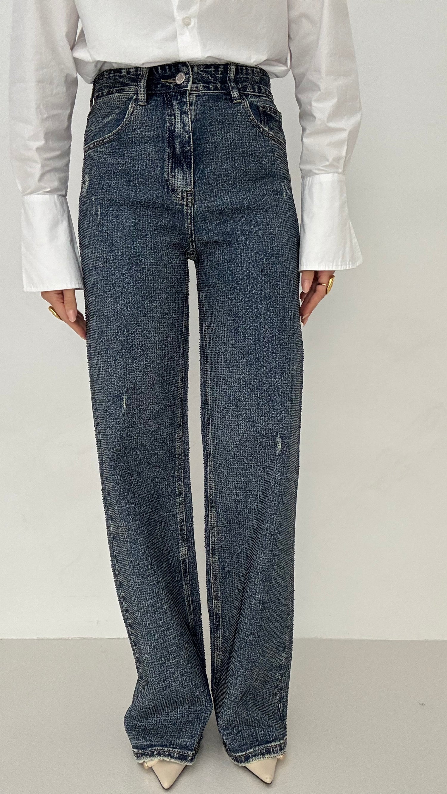 Jeans ‘TOTAL STRASS’ Denim Scuro