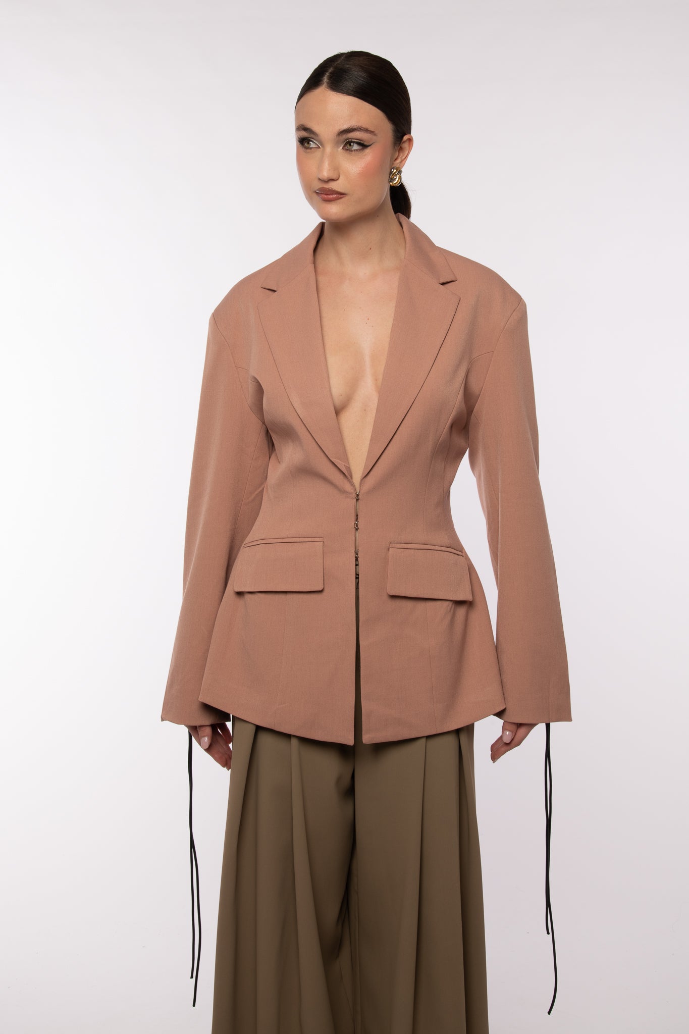 Blazer ‘LA VIA’ con stringhe Rosa