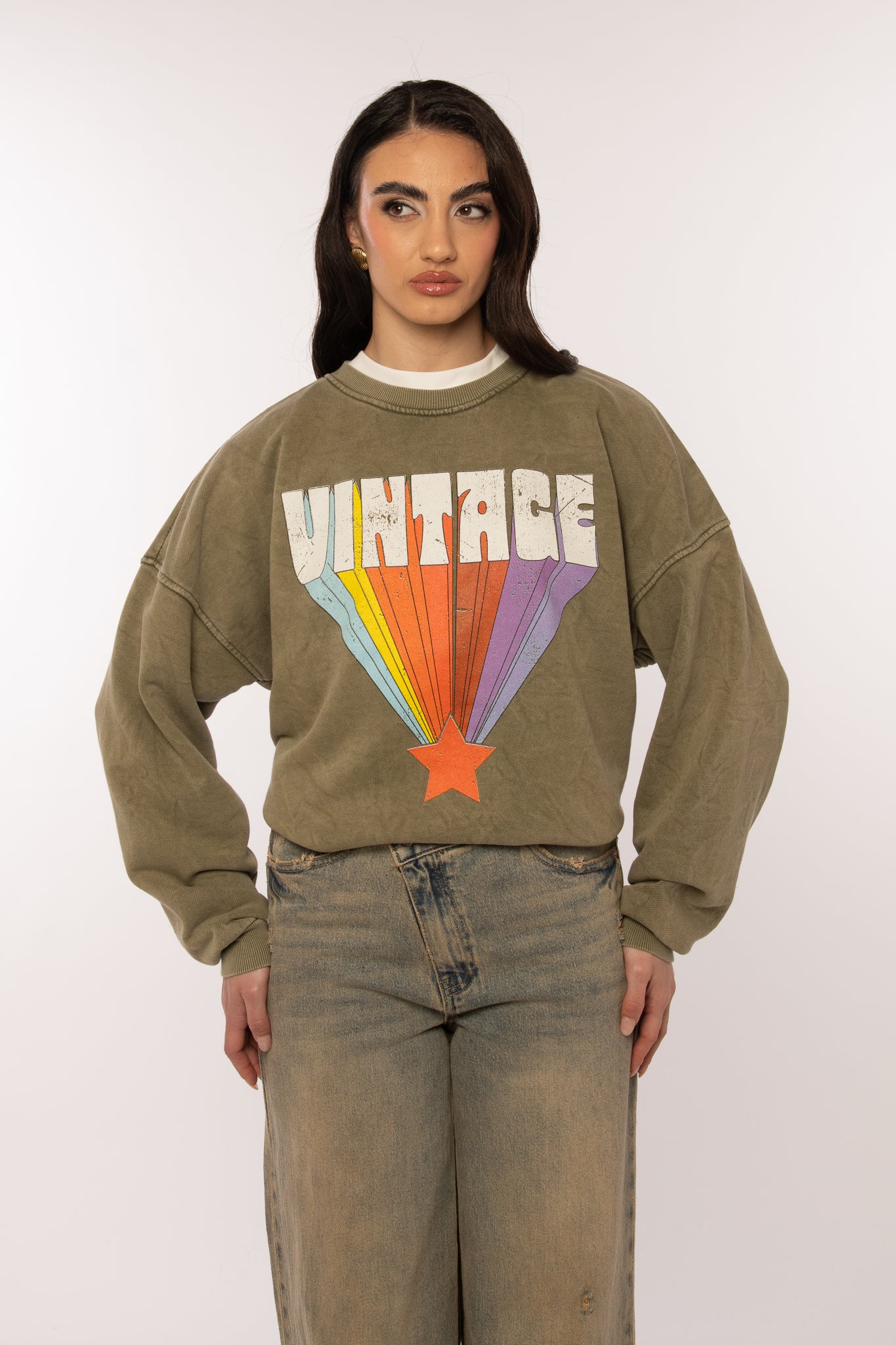 Felpa ‘VINTAGE’ Verde Militare