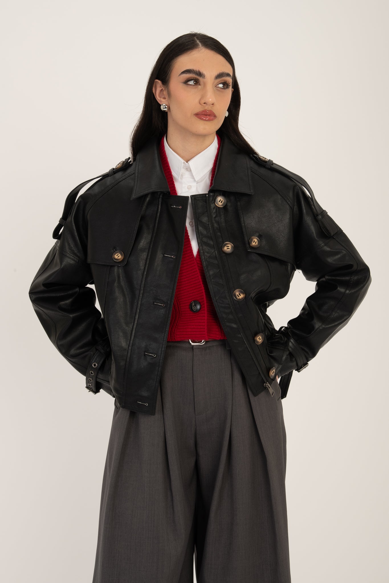 Chiodo ‘FODERA QUADRETTI’  Nero