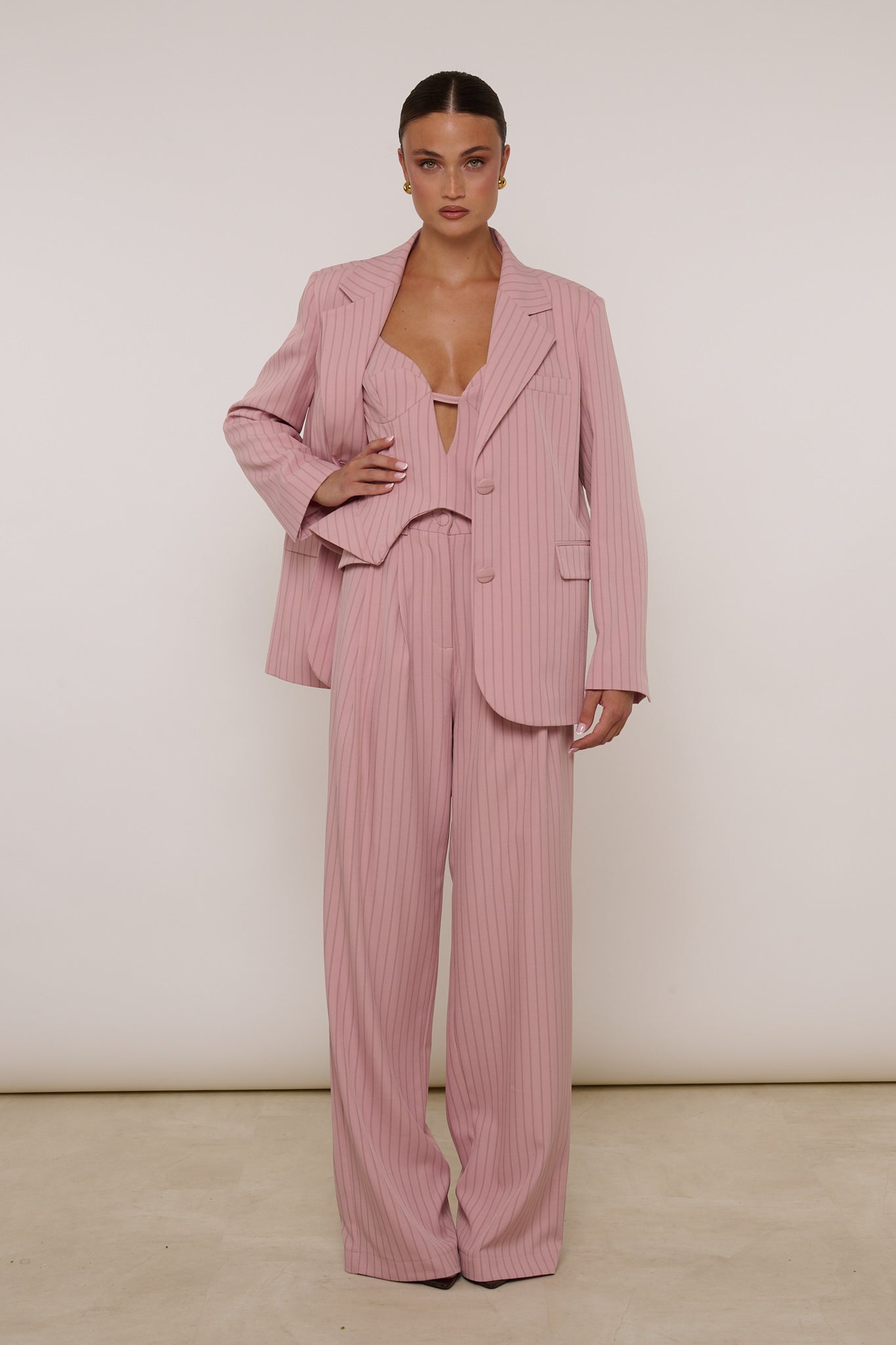 Tailleur ‘TRE PEZZI 3&33’ Gessato Rosa