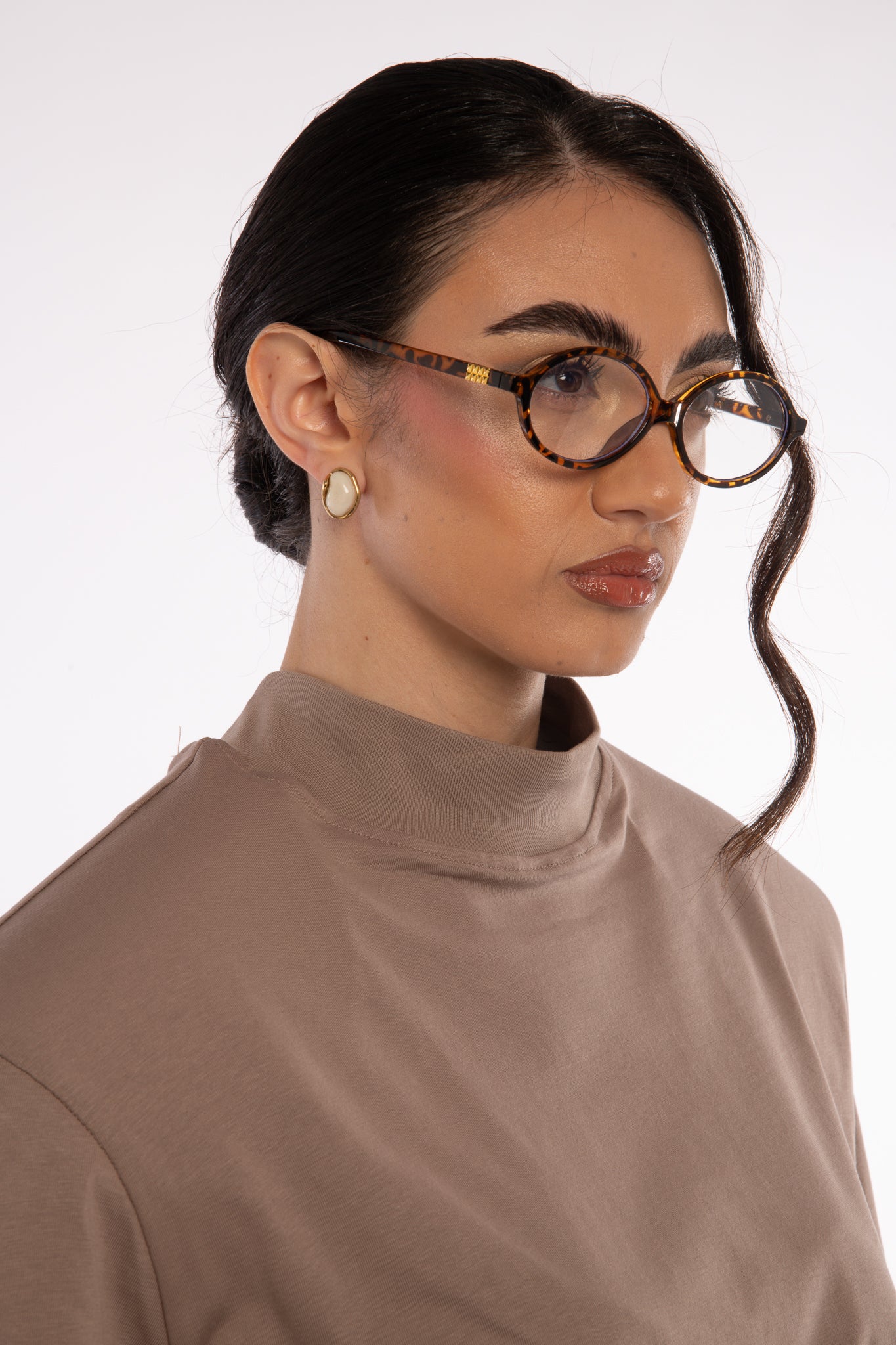 Maglia ‘MEZZO COLLO e MAXI SPALLINA’ 100%COTONE Fango