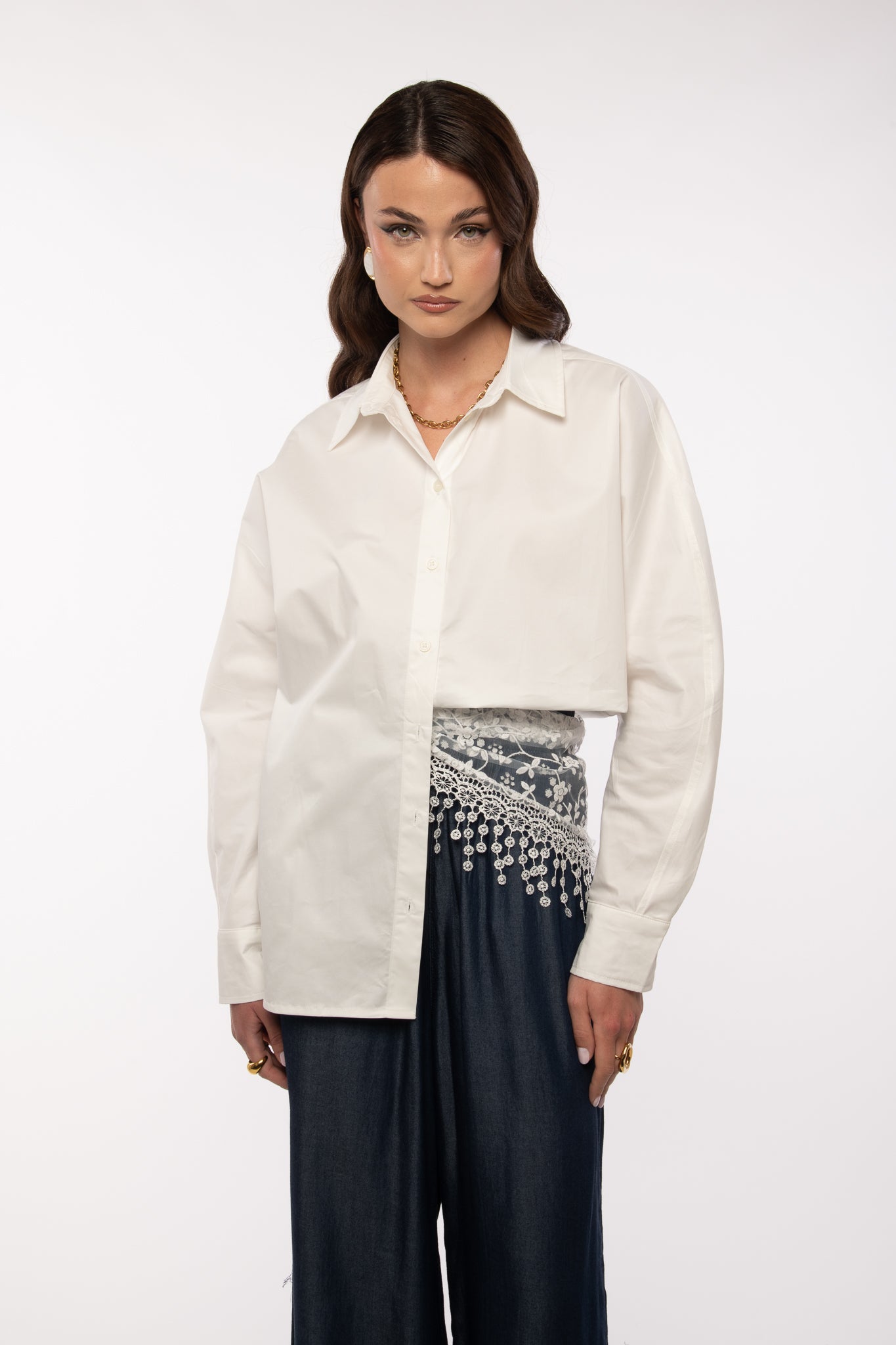 Camicia ‘100% COTONE’ Bianca