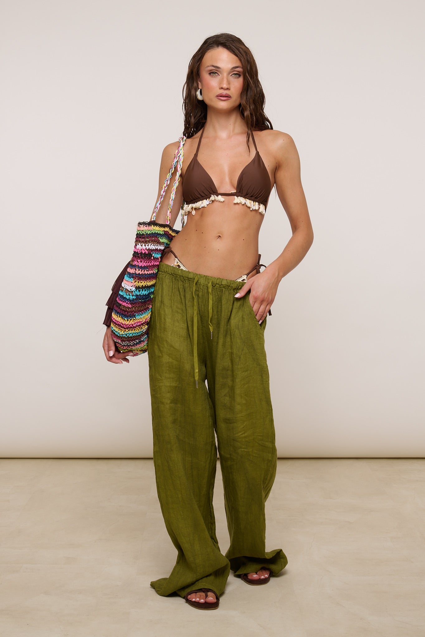 Pantalone ‘100% LINO’ Pistacchio