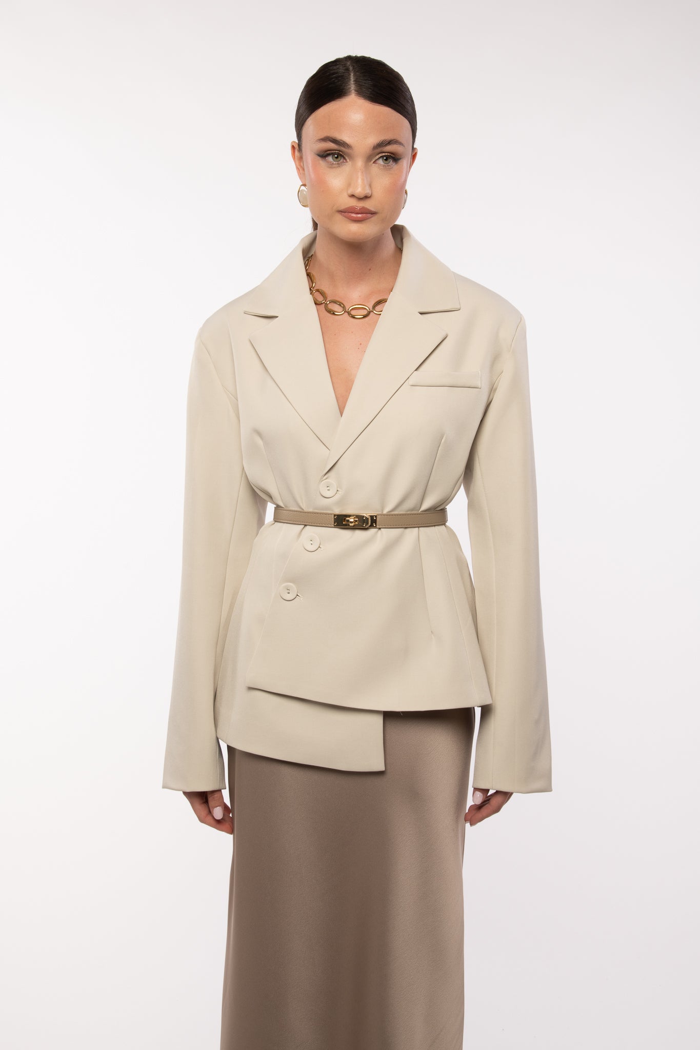 Blazer ‘ASIMMETRICO’ 80%COTONE Panna