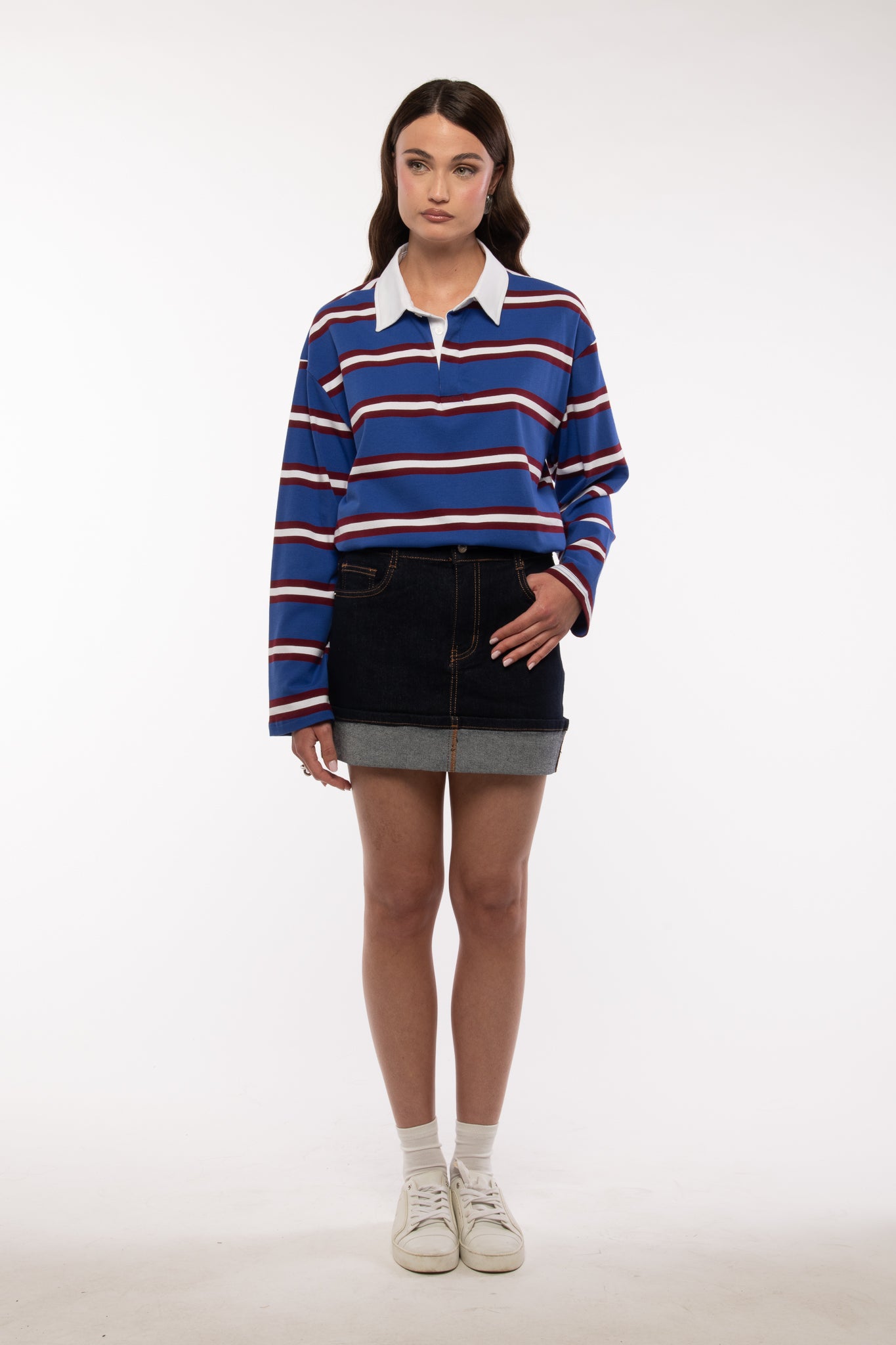 Maglia/Polo ‘CRYSTAL 95%COTONE’ righe Blu e Bordeaux