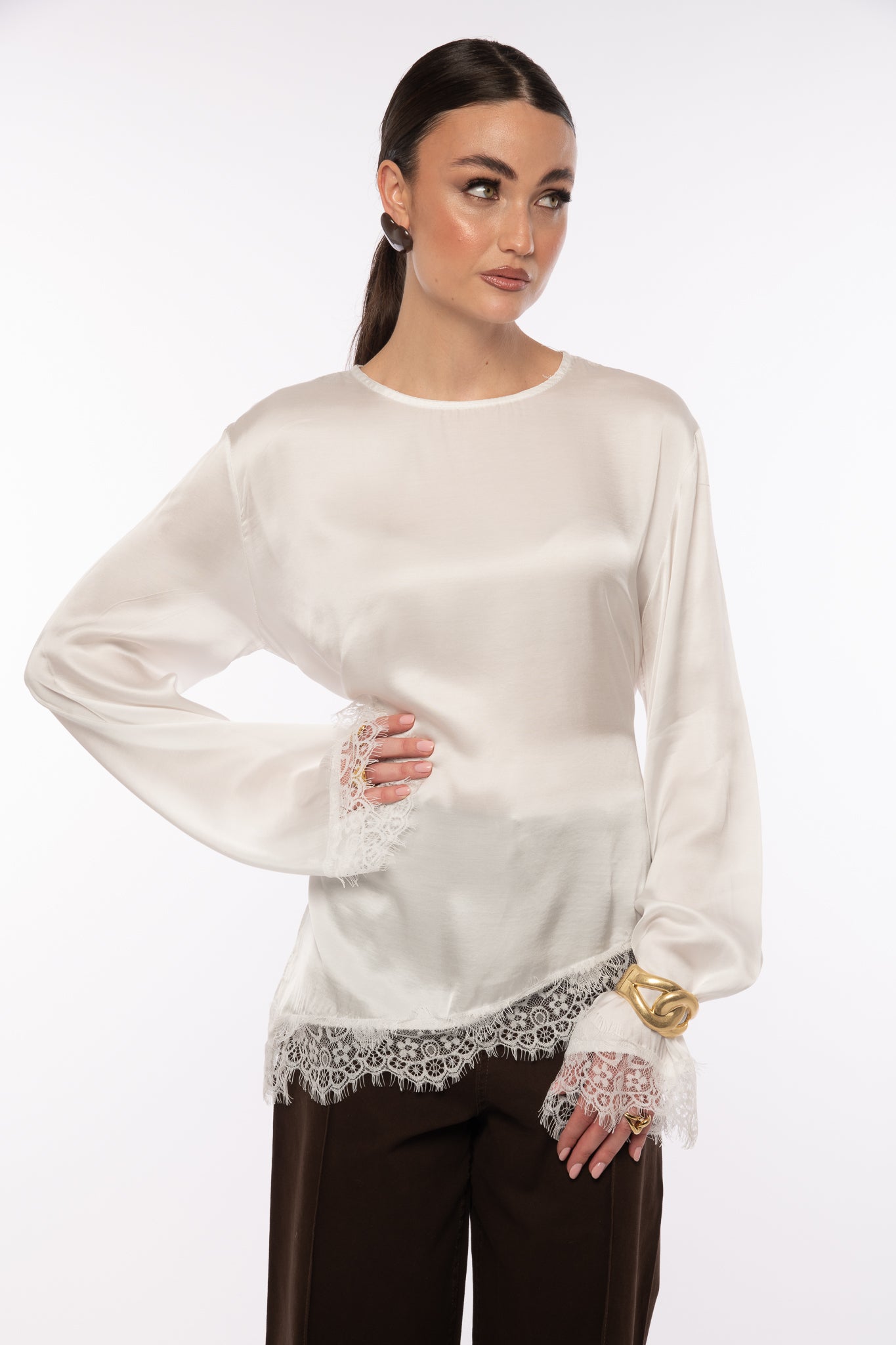 Maglia ‘SIMIL RASO IN PIZZO’ Bianca