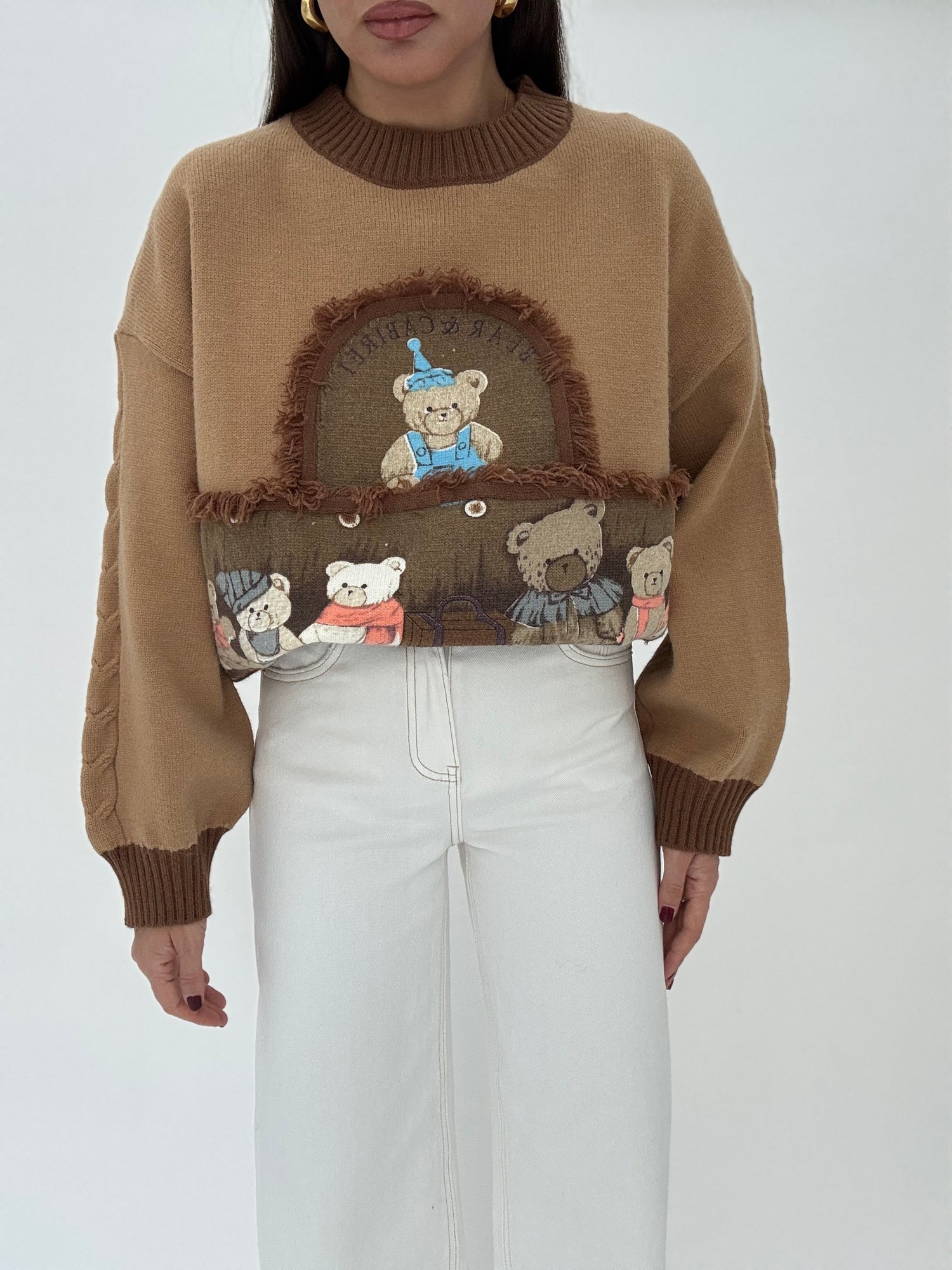 Maglione ‘FAMILY TEDDY’ 10%LANA Biscotto