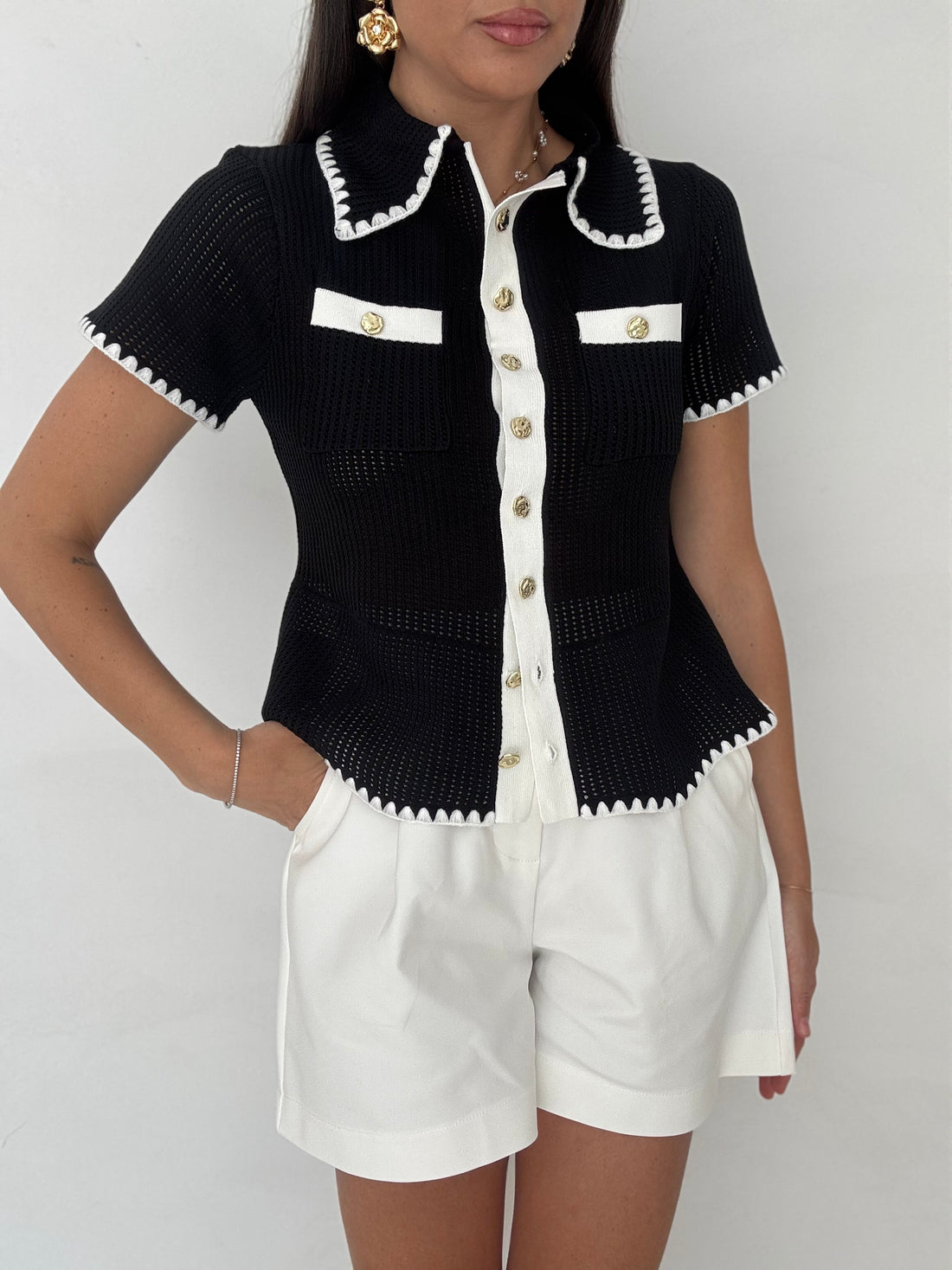 Maglia/Polo ‘UNCINETTO’ Base Nera