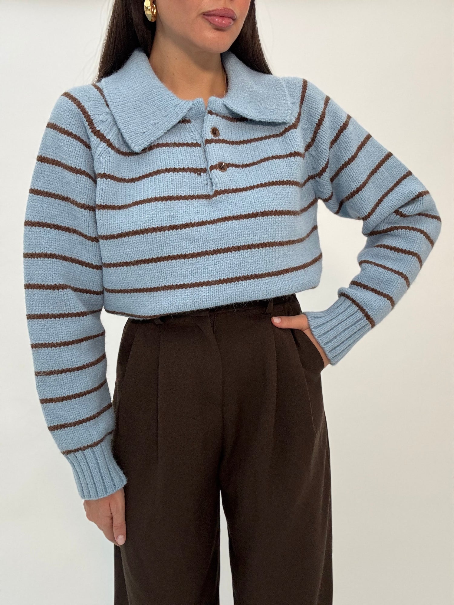 Maglione ‘RIGHE’ 3&33 Azzurro