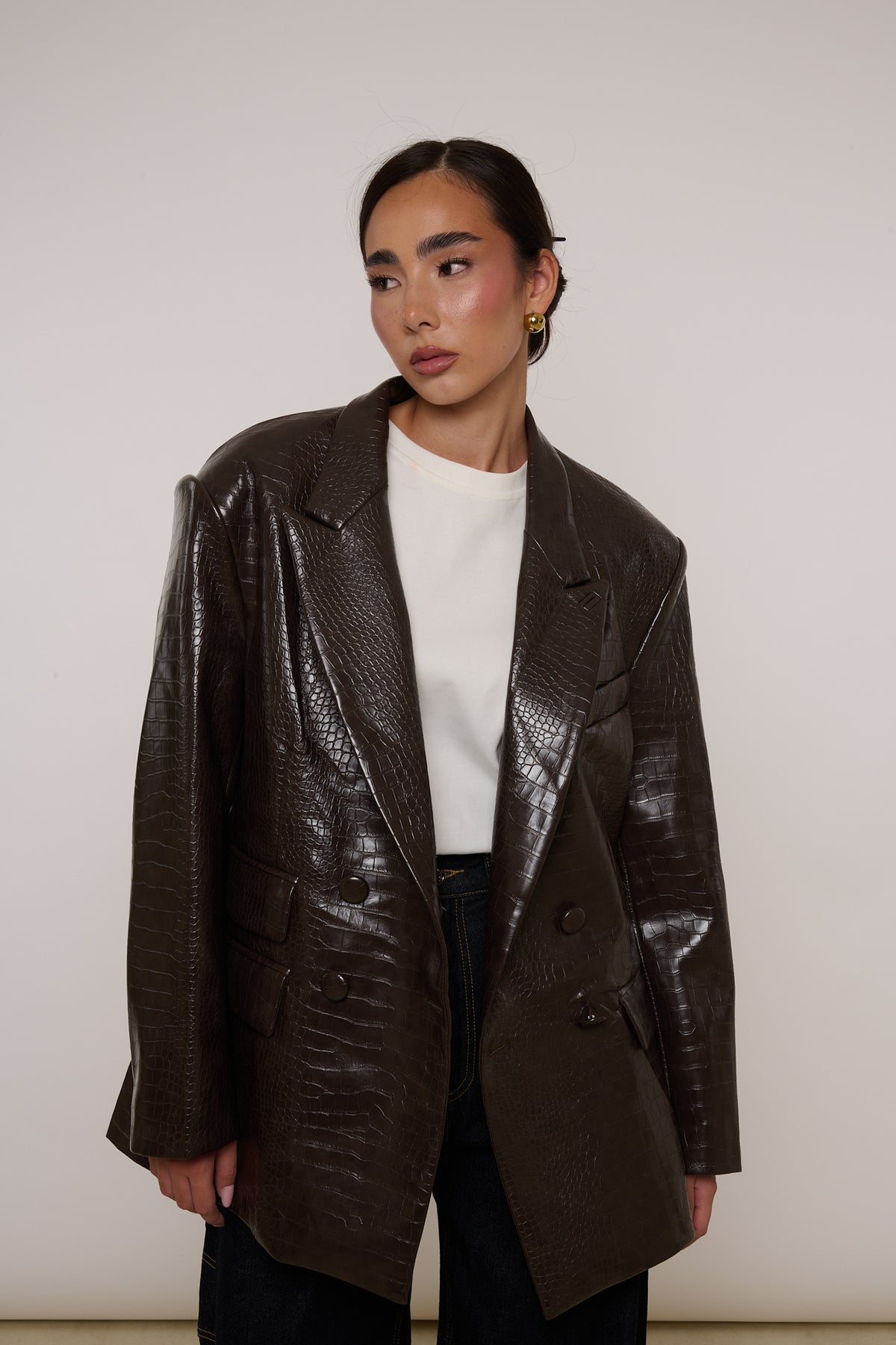 Blazer ‘OVERSIZE’ Pitonato By Lumina Cacao