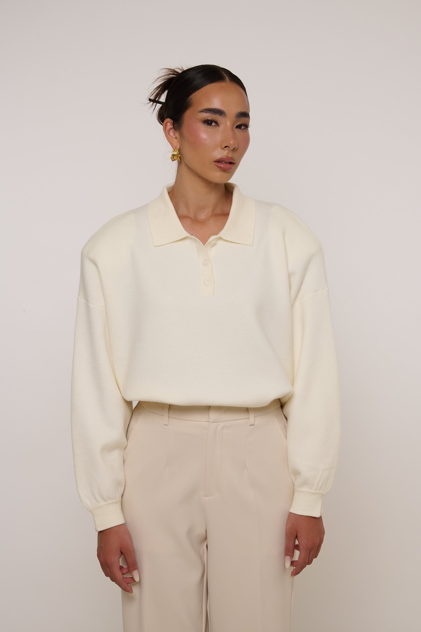 Maglione/Polo con spalline Panna