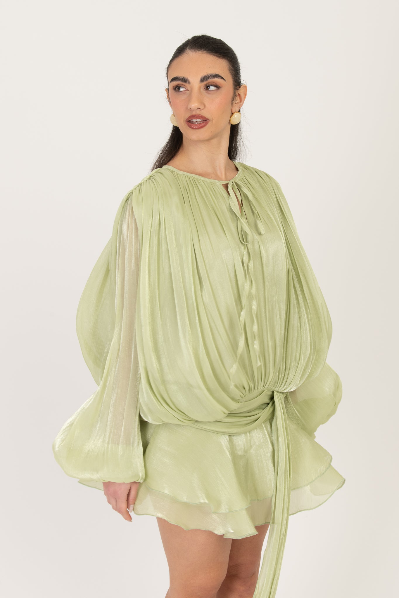 Abito ‘CHIFFON CON COULOTTE’ Verde Mela