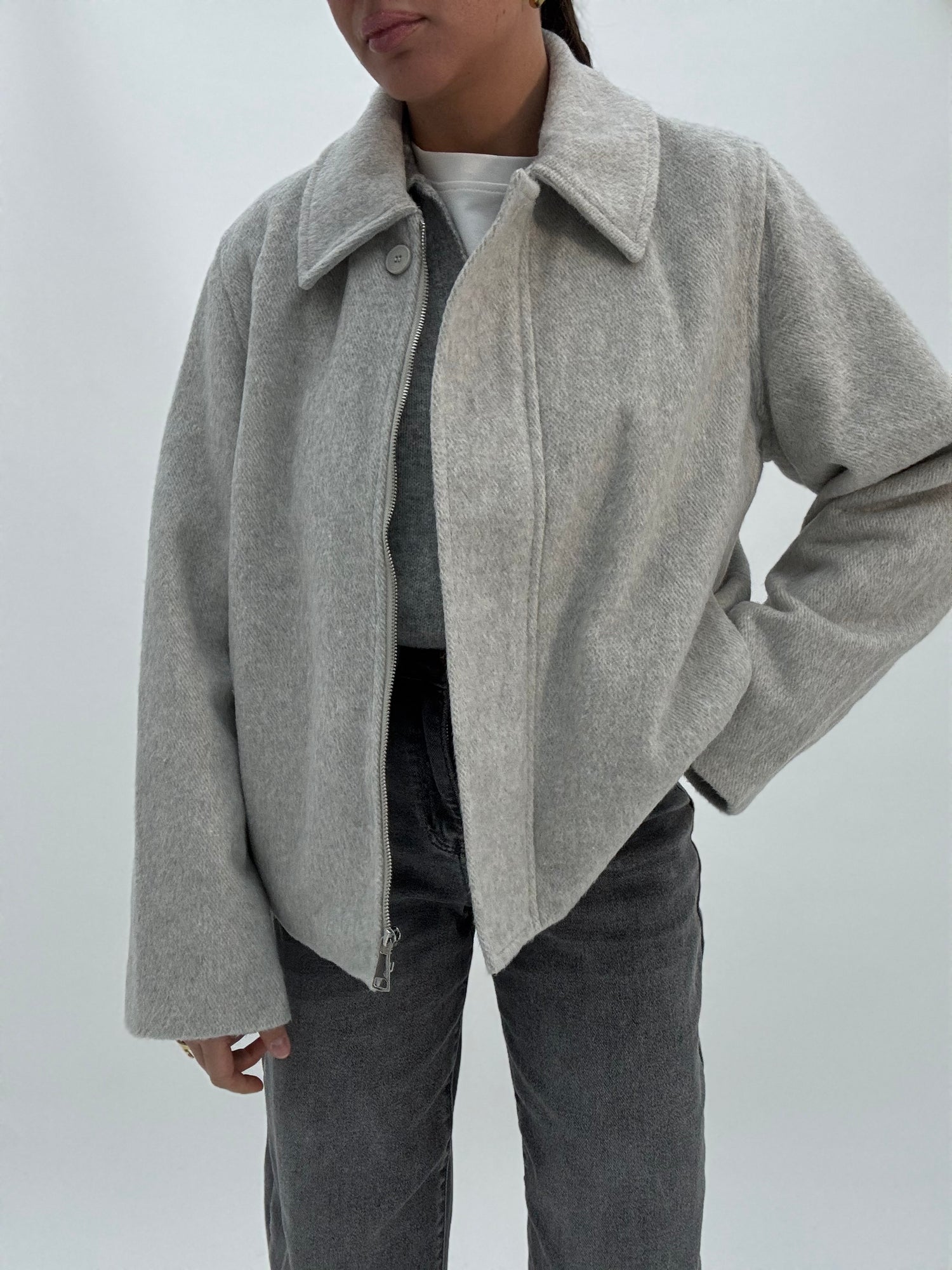 Giacca/Cappotto 20%LANA Grigio Chiaro