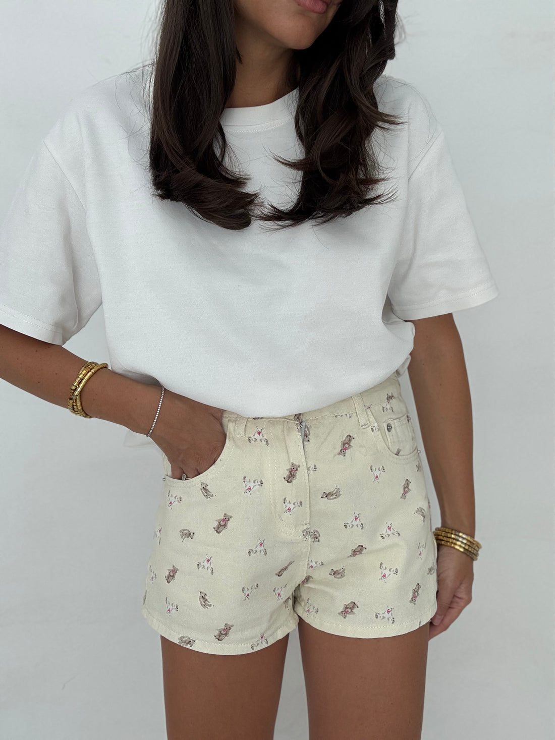 Pantaloncino ‘TEDDY’ panna