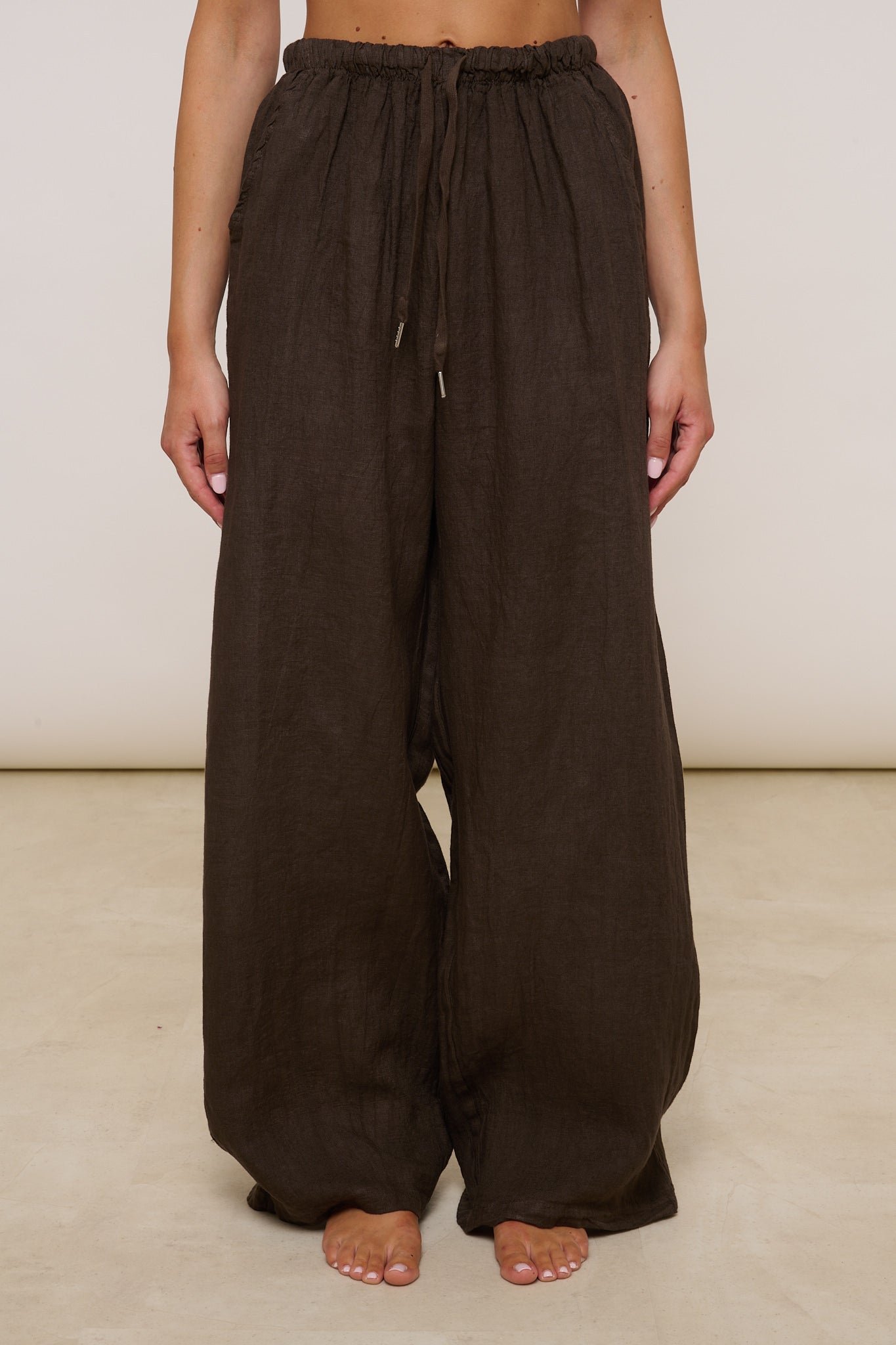 Pantalone ‘100% LINO’ Cacao