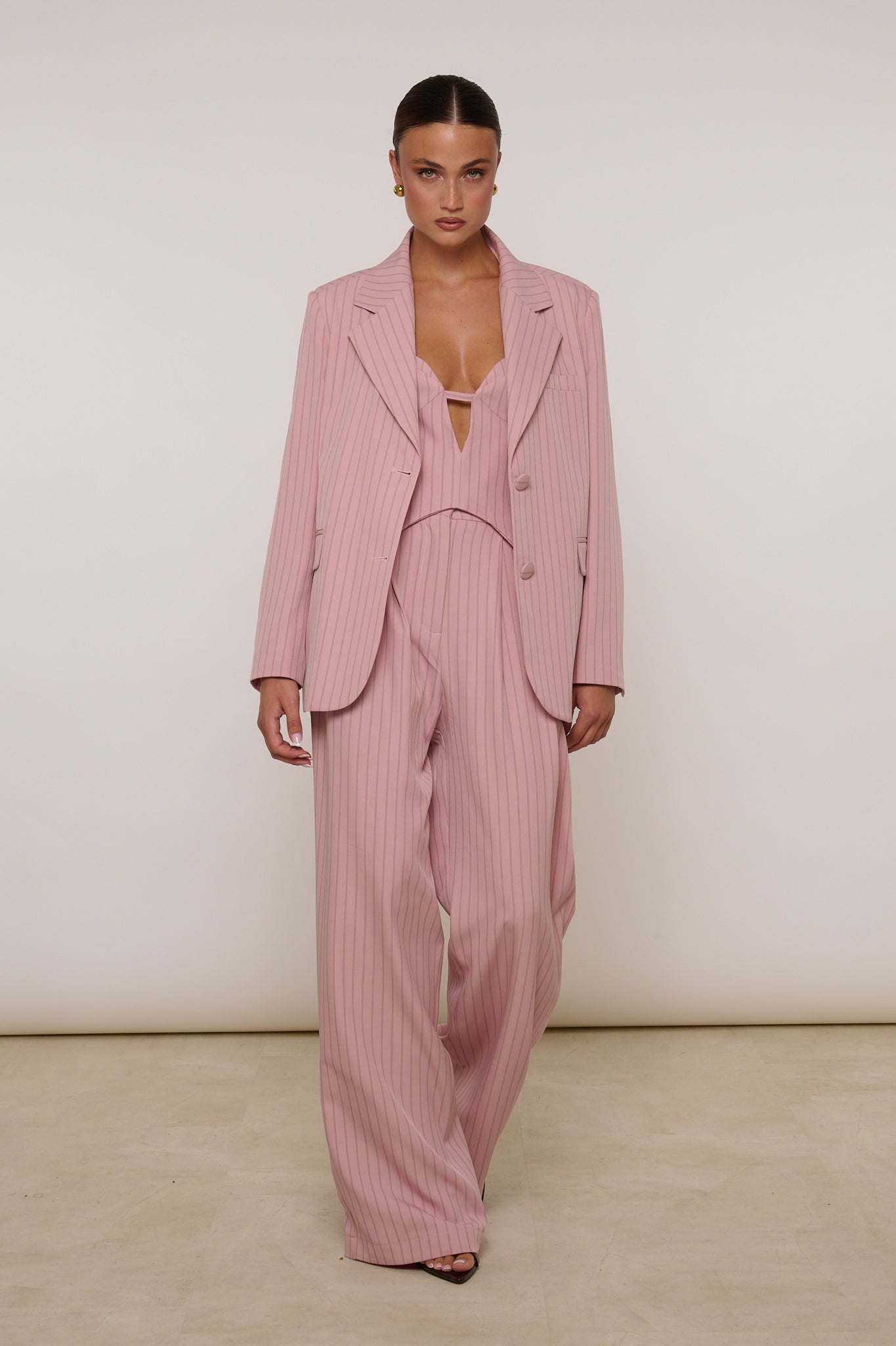 Tailleur ‘TRE PEZZI 3&33’ Gessato Rosa