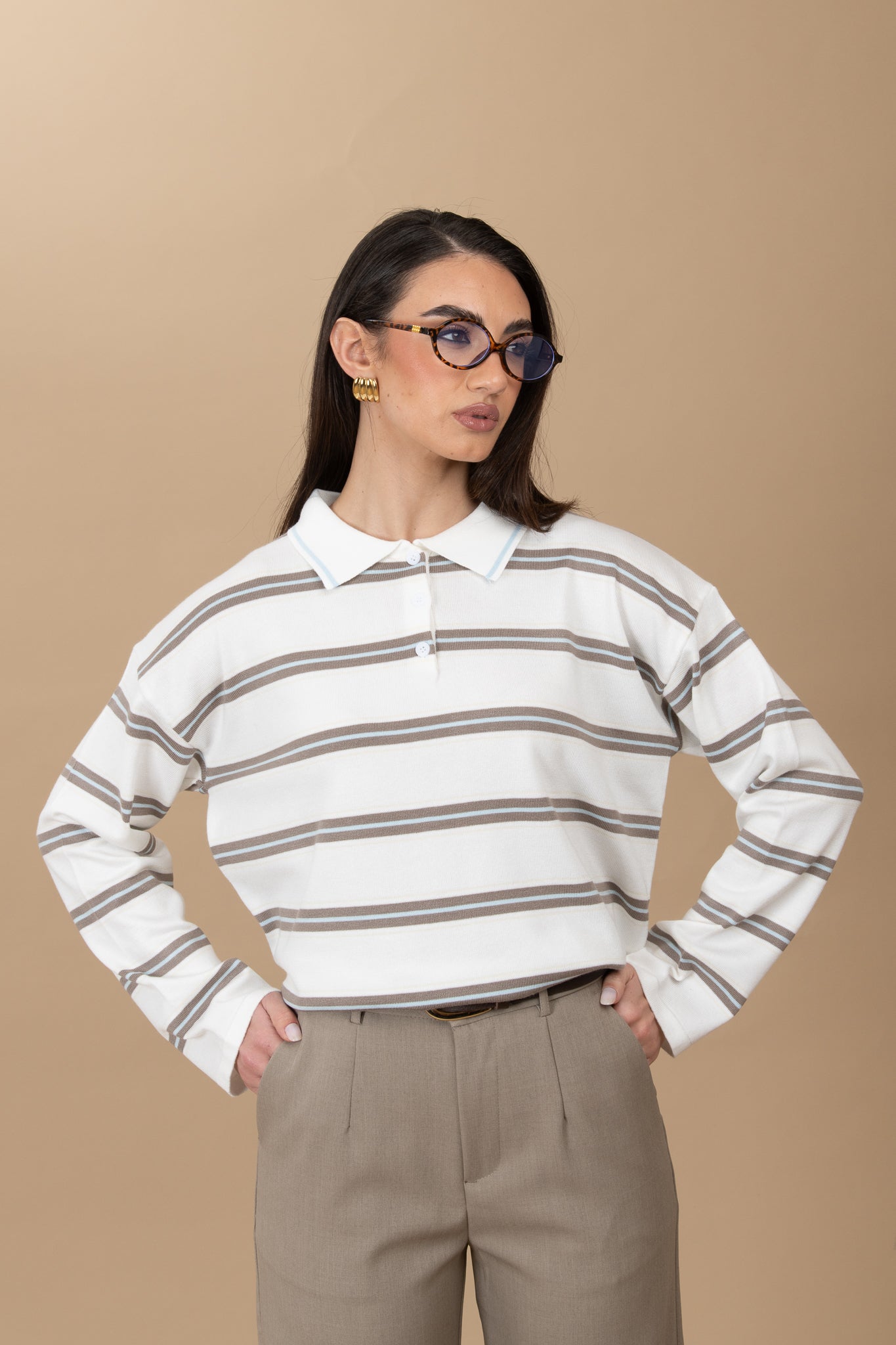 Maglia/Polo ‘DOPPIE RIGHE’ Base Bianca